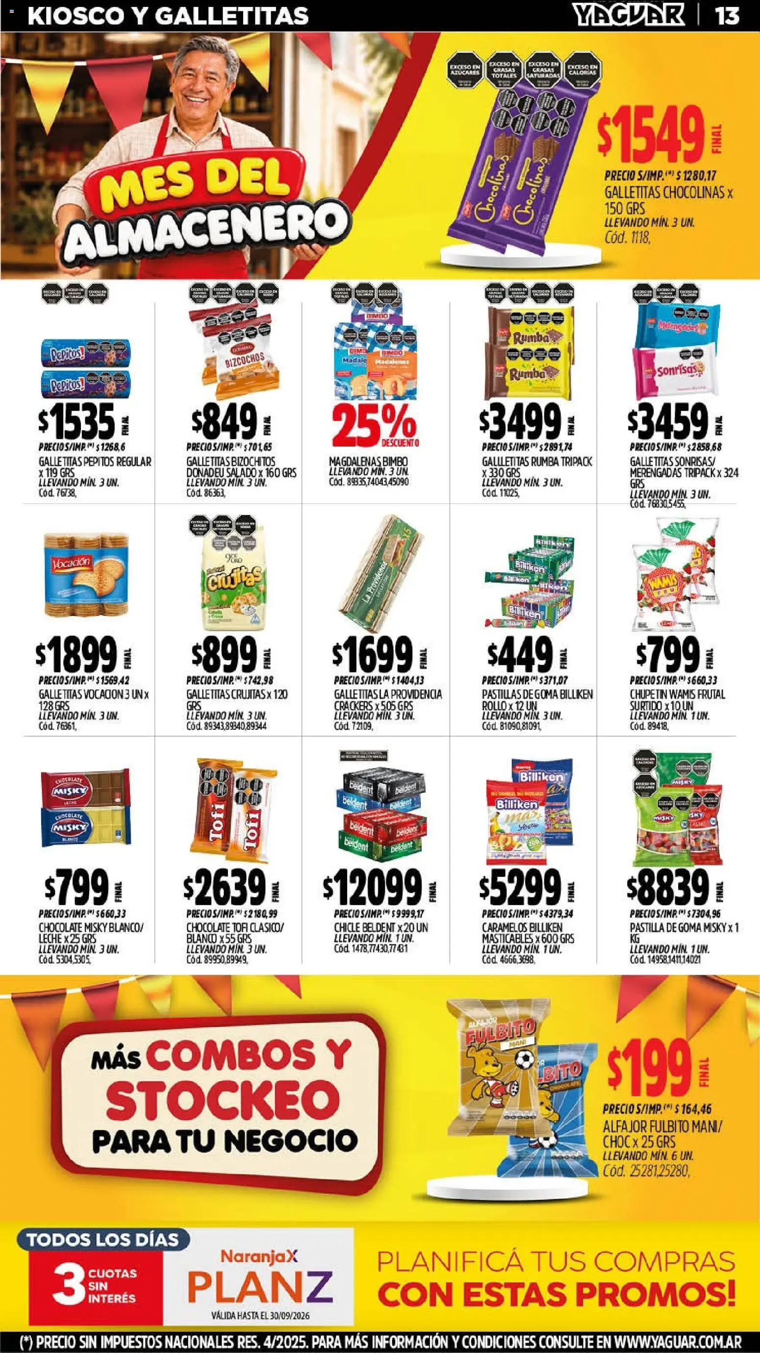 Yaguar - Oferta Semanal Santa Fé │ válido desde el 07/09/2026 | Página: 14 | Productos: Galletitas, Chocolate, Alfajor, Bizcochos