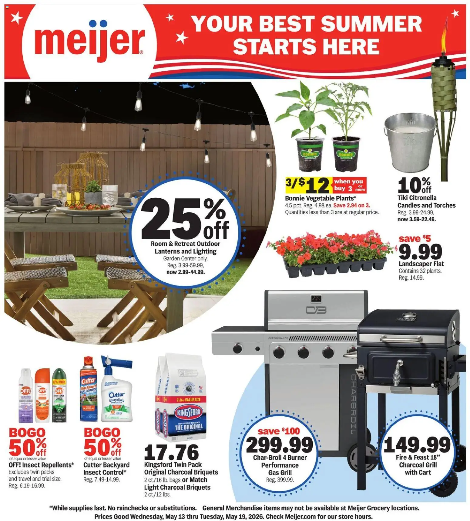 Meijer Ad - valid from 13.05.2026 | Page: 1 | Products: Cutter, Grill
