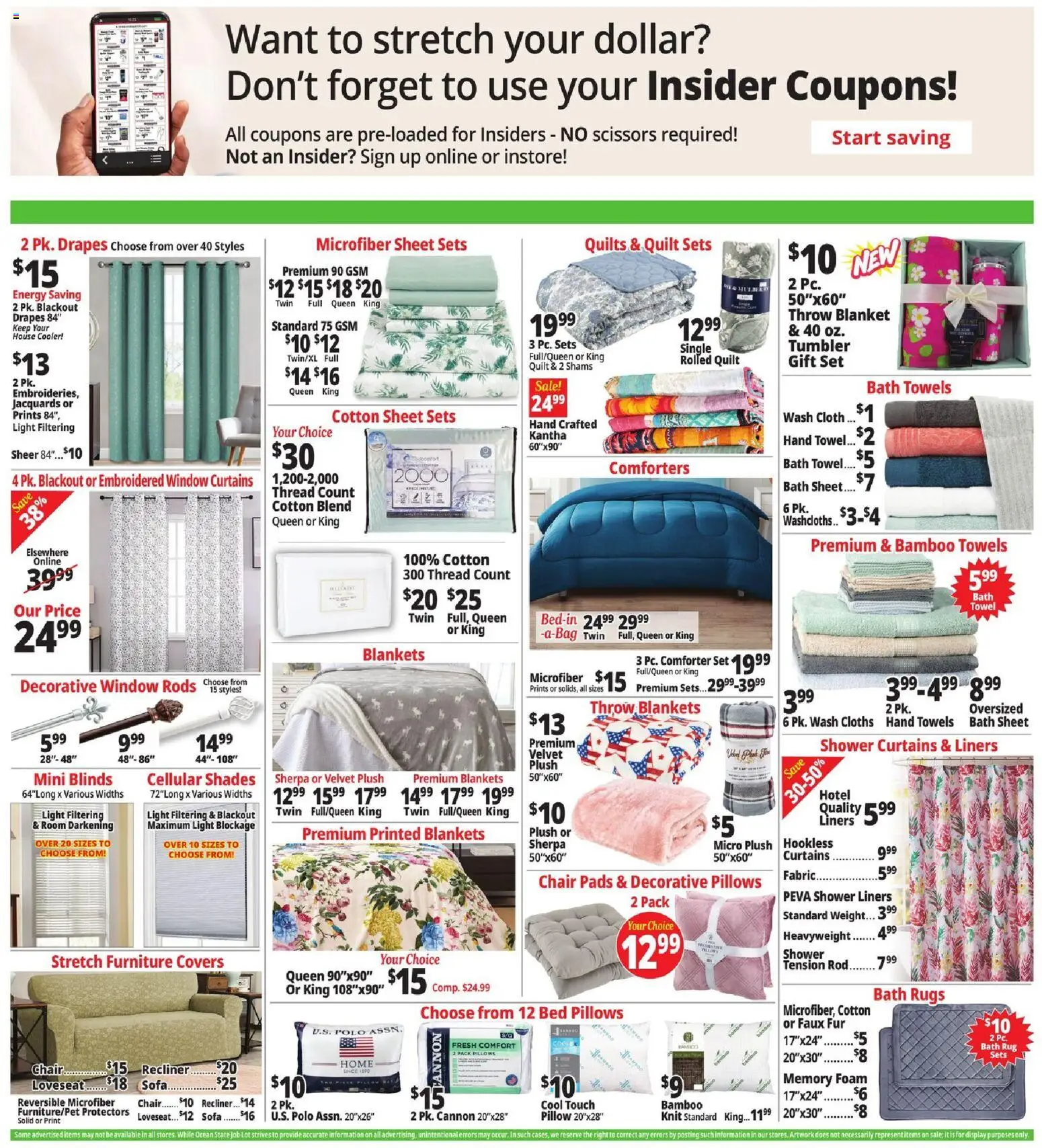 Ocean State Job Lot Weekly Ad - valid from 04.06.2026 | Page: 13 | Products: Bed, Pillow, Comforter, Rod