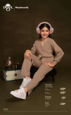 Vista previa de Del Sol y Woolworth catálogo Luce el Otoño, nuevo folleto de la tienda, válido en México a partir del 01/10/2026 | Página: 34 | Productos: Suéter, Tenis, Conjunto, Orejeras