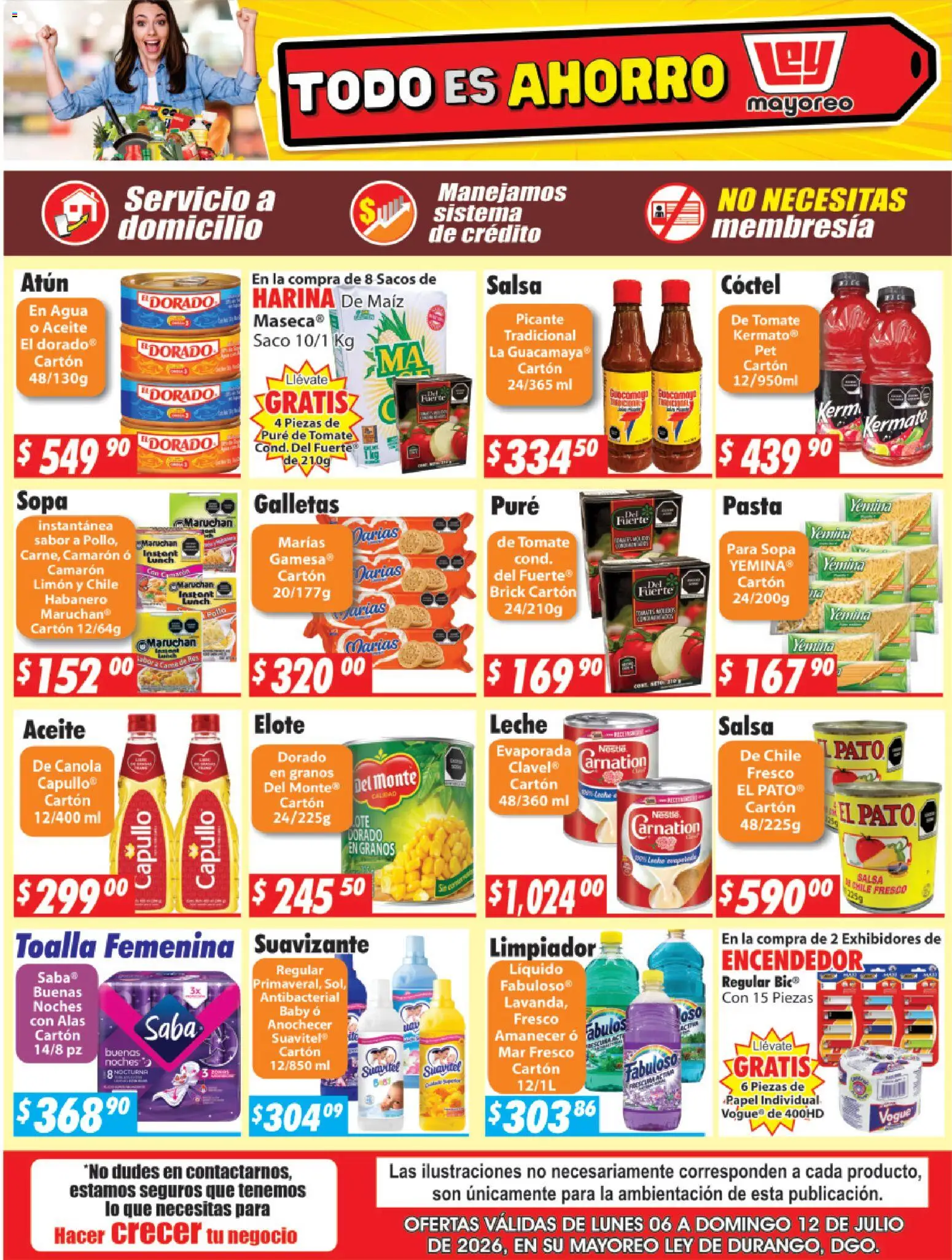 Nuevas ofertas de Casa Ley válidas en toda la República Mexicana desde el 06/07/2026. ¡Encuentra las mejores ofertas en Casa Ley folleto Durango! | Página: 4 | Productos: Aceite, Suavizante, Limpiador, Encendedor