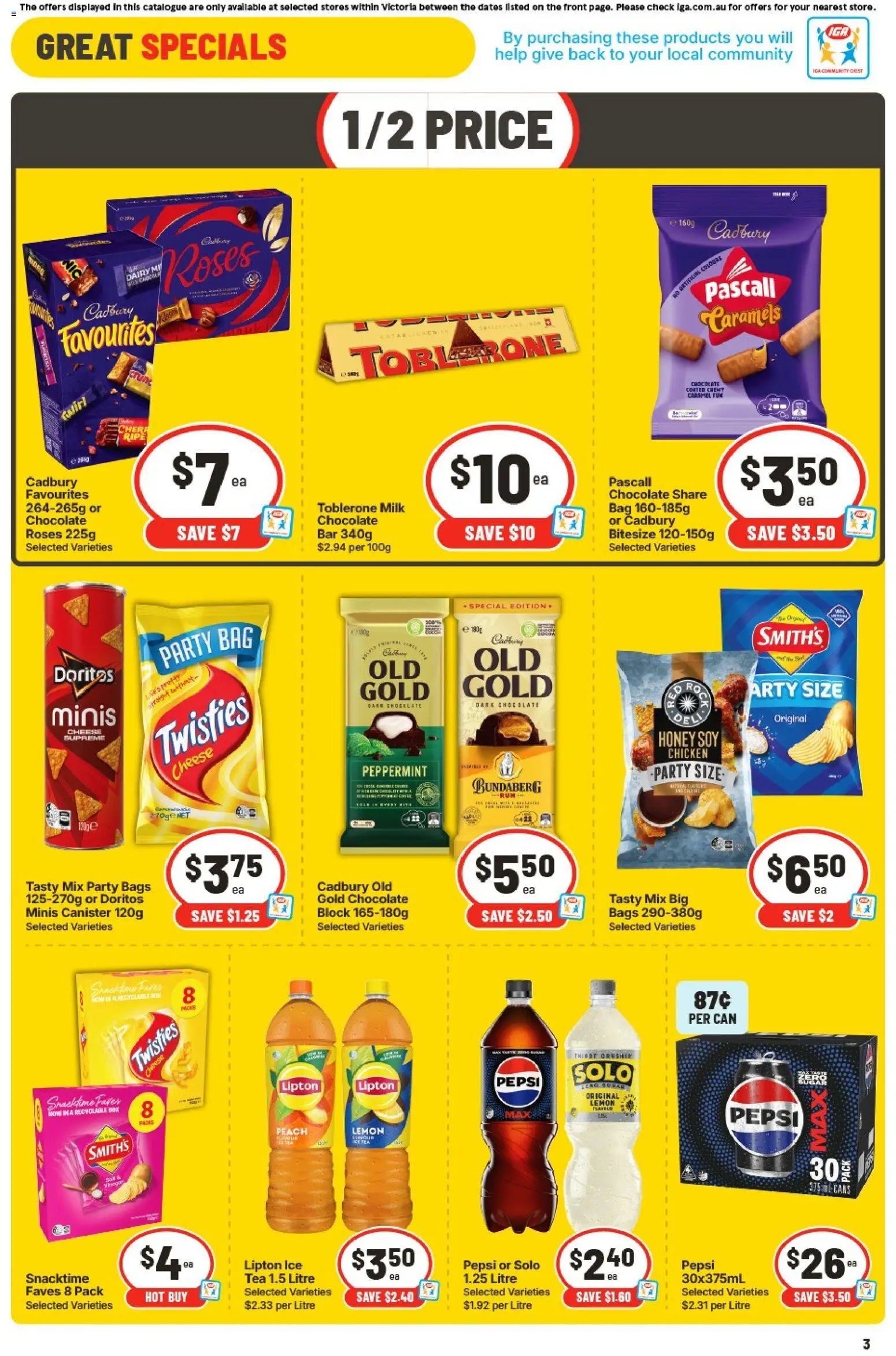IGA catalogue - valid from 19/08/2026 | Page: 4 | Products: Milk, Chocolate, Peach, Ice