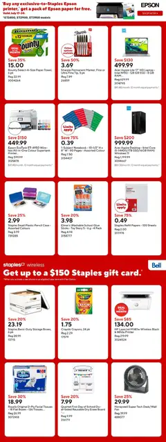 Preview of Staples weekly flyer / circulaire from shop Staples valid from Jul 24, 2026 | Page: 3 | Products: Phone, Notebook, Printer, Case