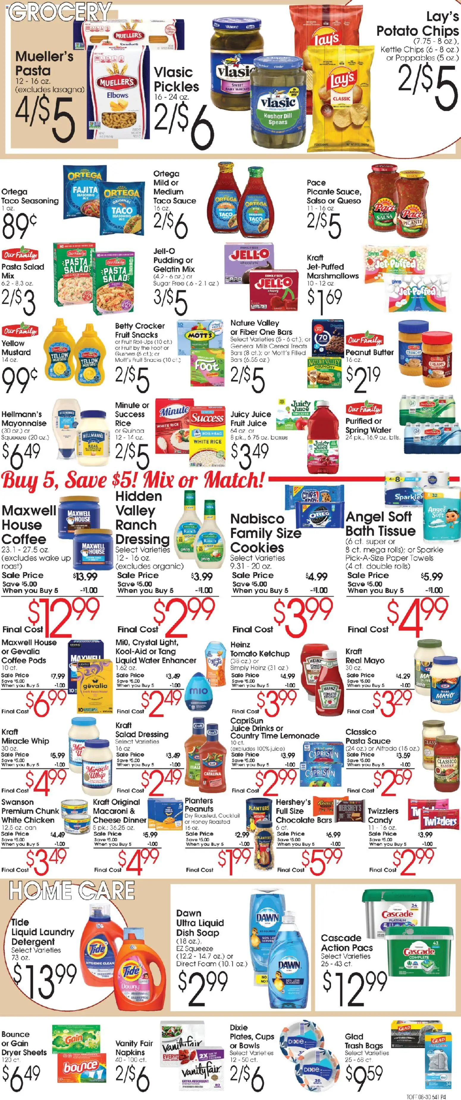 Family Fare Ad - valid from 08/30/2026 | Page: 4 | Products: Potato chips, Cookies, Fruit, Peanuts