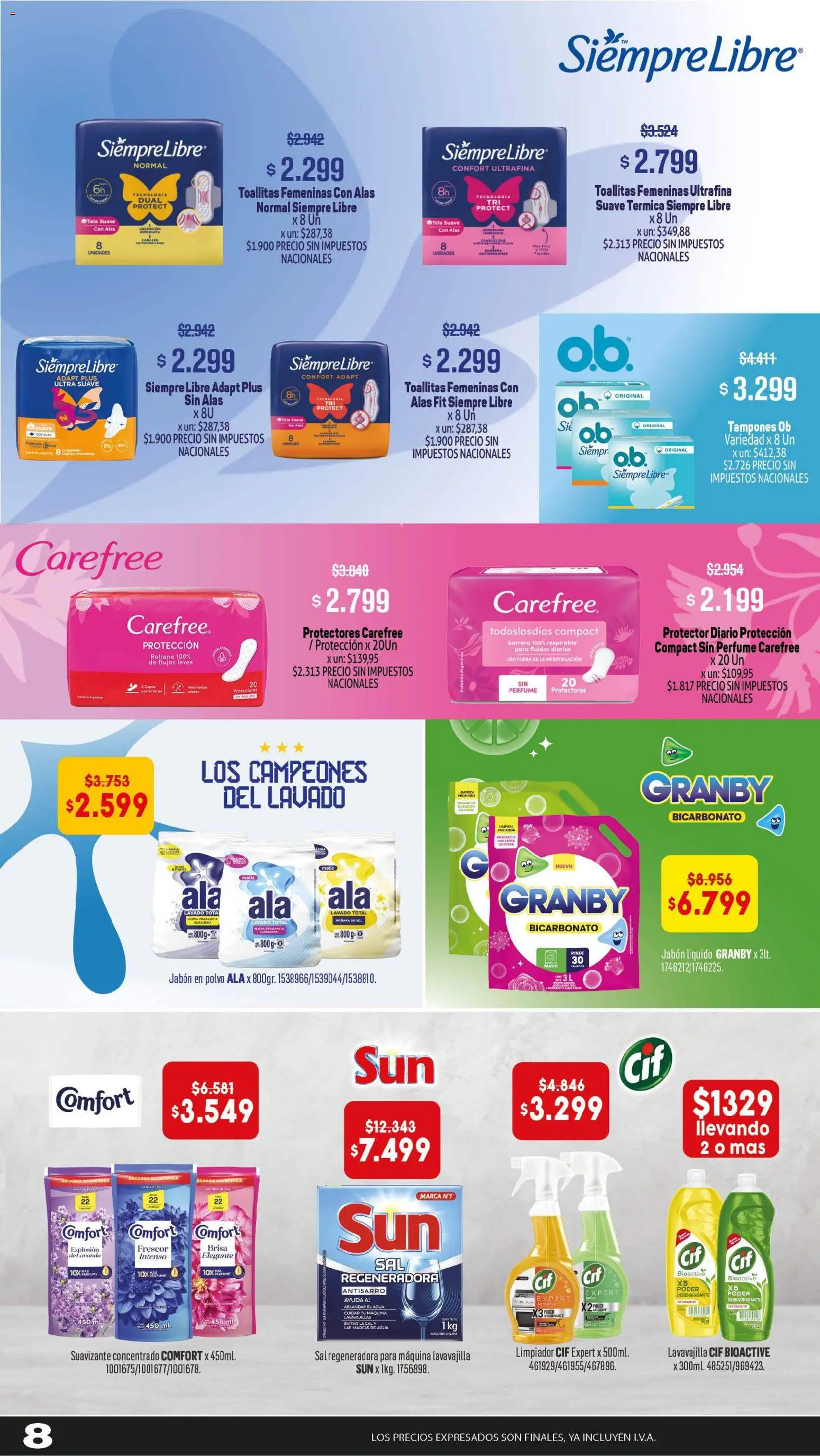 Makro ofertas │ válido desde el 13/08/2026 | Página: 8 | Productos: Lavavajillas, Perfume, Detergente, Toallitas femeninas