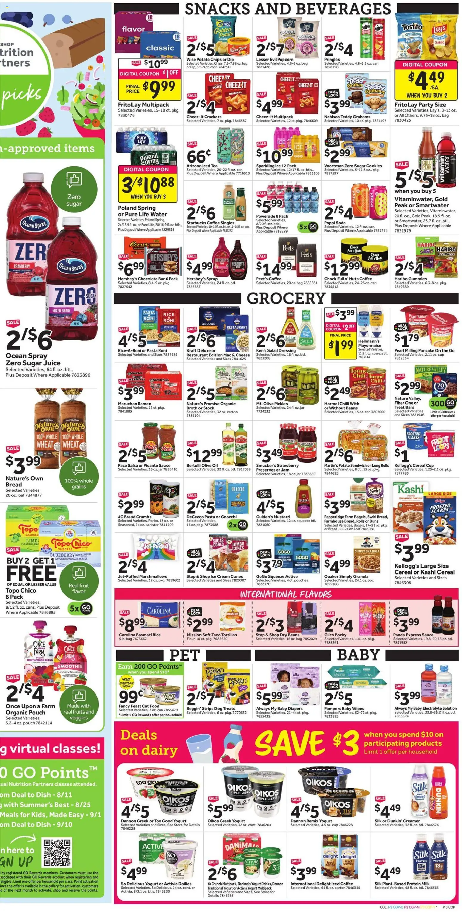 Stop & Shop Weekly Ad - valid from 08/07/2026 | Page: 5 | Products: Yogurt, Olive oil, Fruits, Tortillas