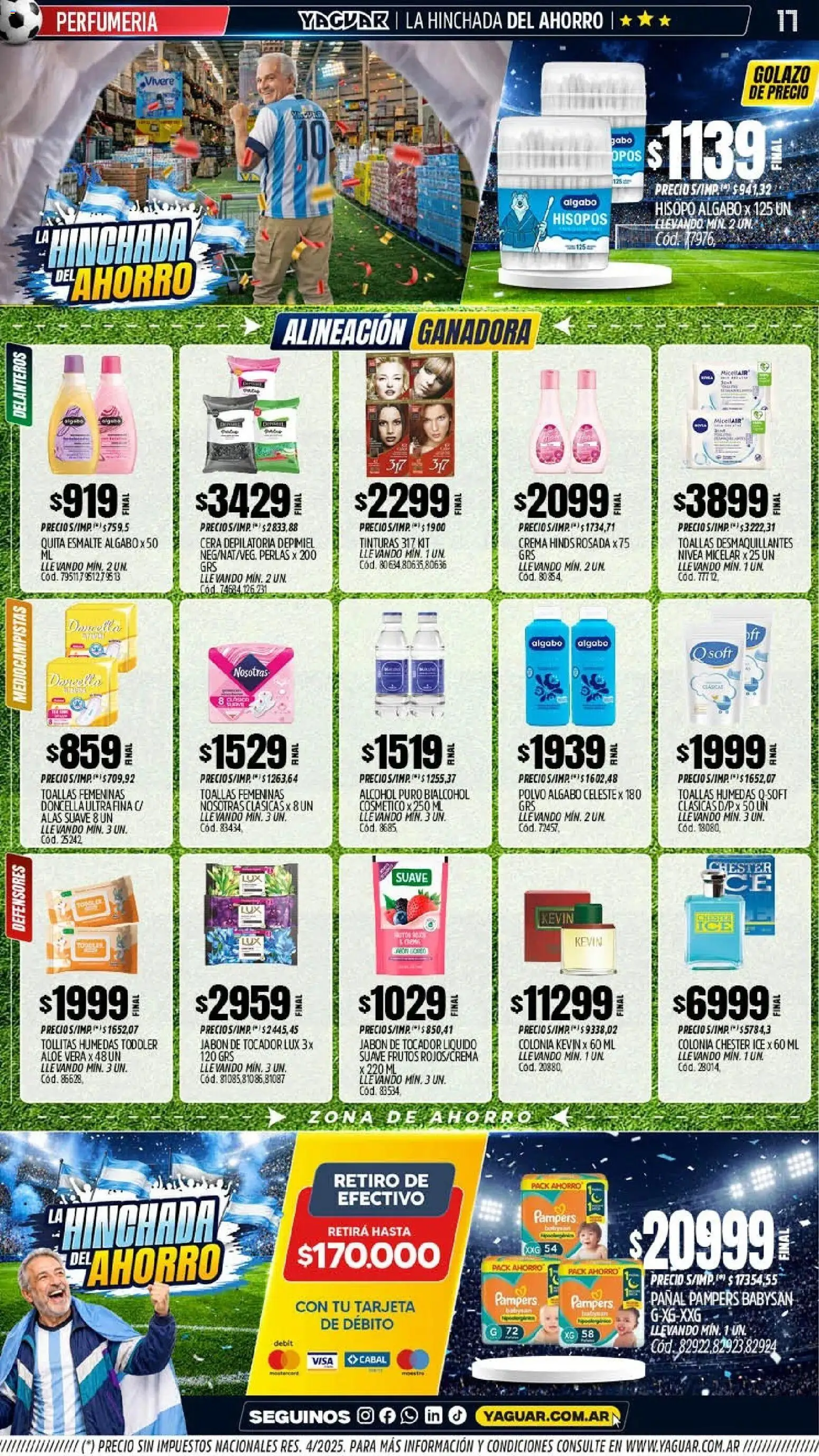 Yaguar - Oferta Semanal Mar del Plata │ válido desde el 08.06.2026 | Página: 17 | Productos: Toallas, Jabón, Cera, Crema