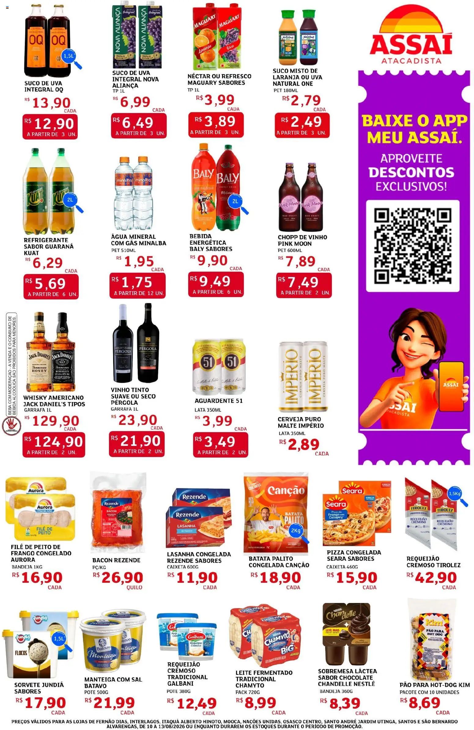 Assaí Atacadista Folheto - válido de 10/08/2026 | Página: 3 | Produtos: Whisky, Água, Flocos, Bandeja