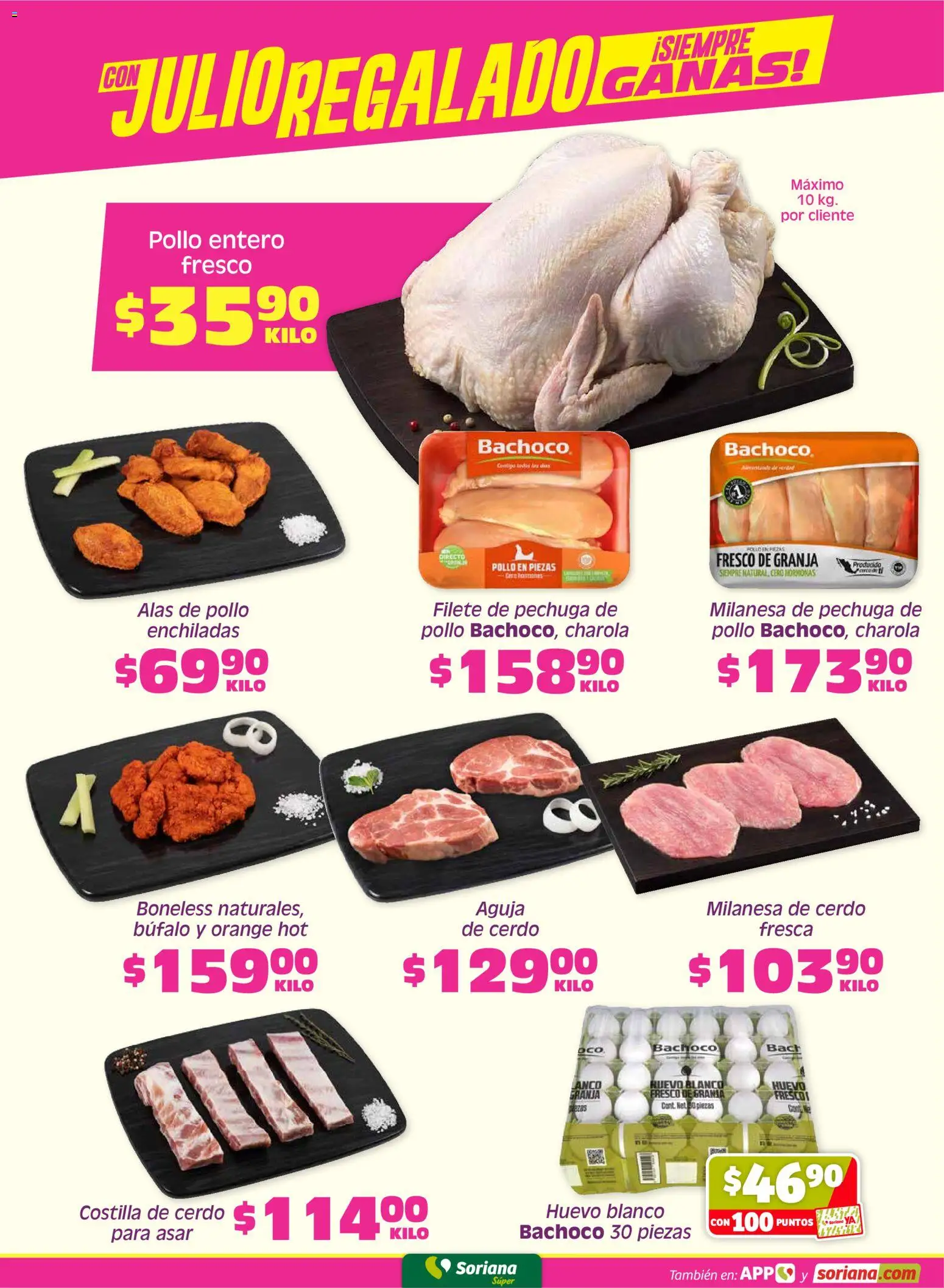 Nuevas ofertas de Soriana válidas en toda la República Mexicana desde el 12.06.2026. ¡Encuentra las mejores ofertas en Soriana Fin de Semana Súper: Tamaulipas (excepto Cd. Victoria y Tampico)! | Página: 4 | Productos: Pollo, Milanesa, Huevo, Cerdo