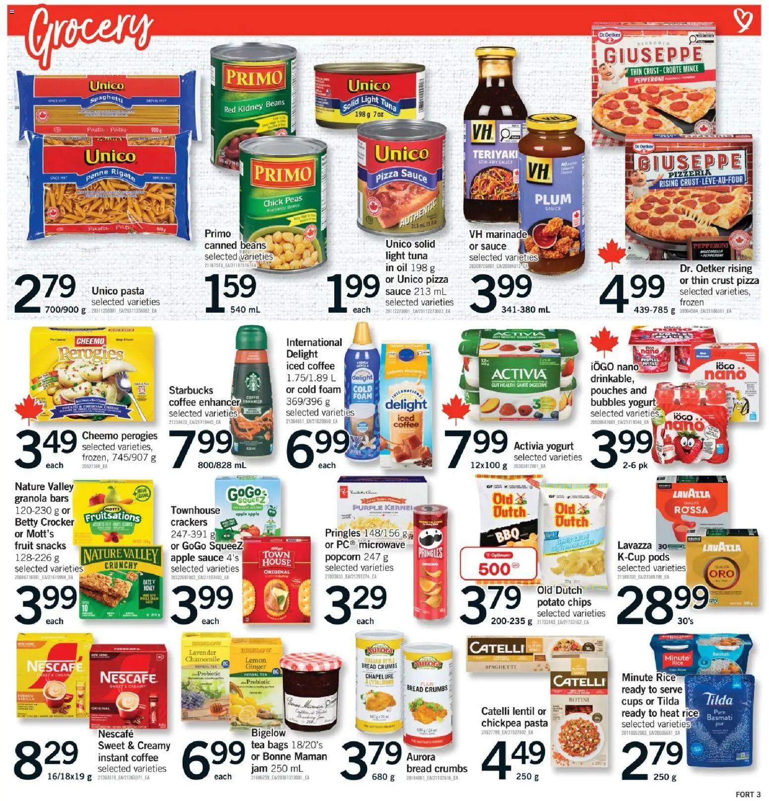 Fortinos flyer valid from Jul 9, 2026 | Page: 4 | Products: Chips, Cheese, Bread, Pizza