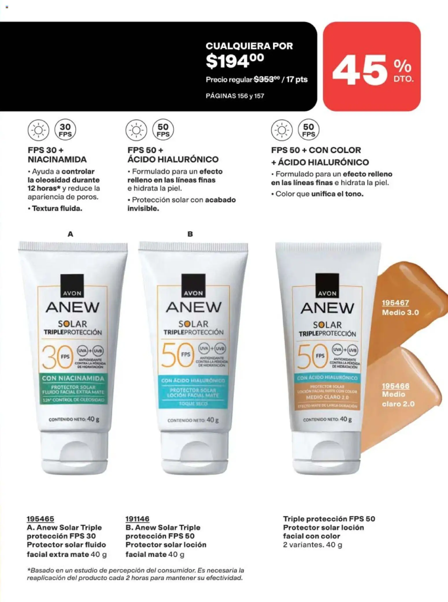 Nuevas ofertas de AVON válidas en toda la República Mexicana desde el 02.04.2026. ¡Encuentra las mejores ofertas en AVON campaña 6 2026! | Página: 153 | Productos: Loción, Uva, Mate, Protector solar