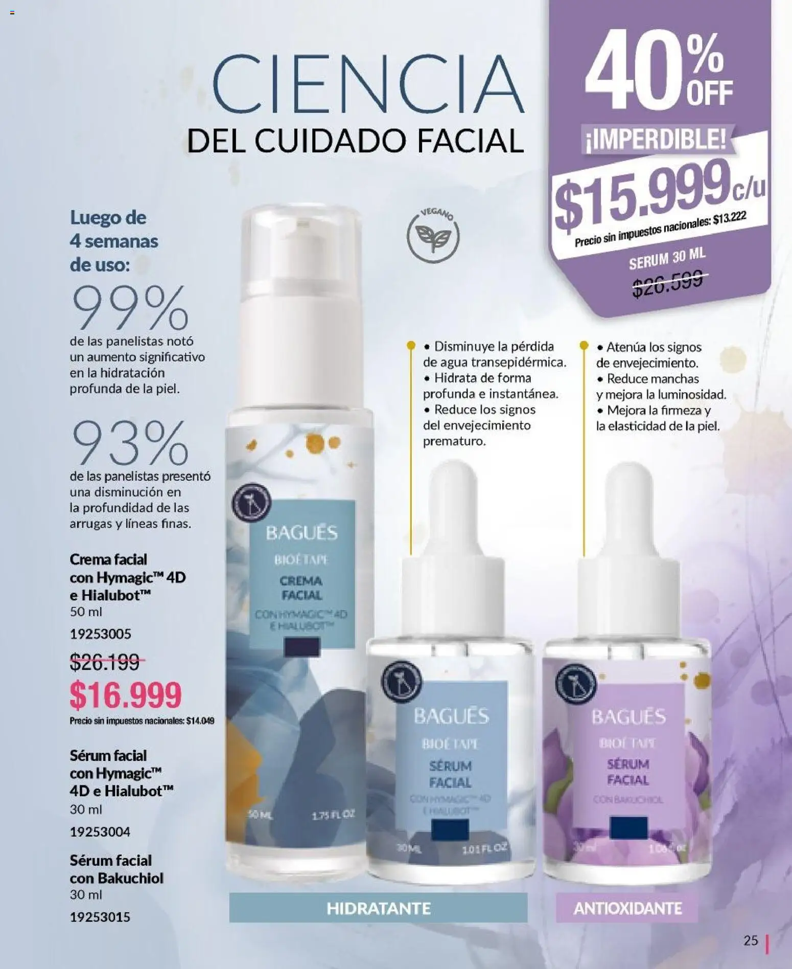 Bagués - Catálogo │ válido desde el 29/06/2026 | Página: 25 | Productos: Serum, Agua, Crema