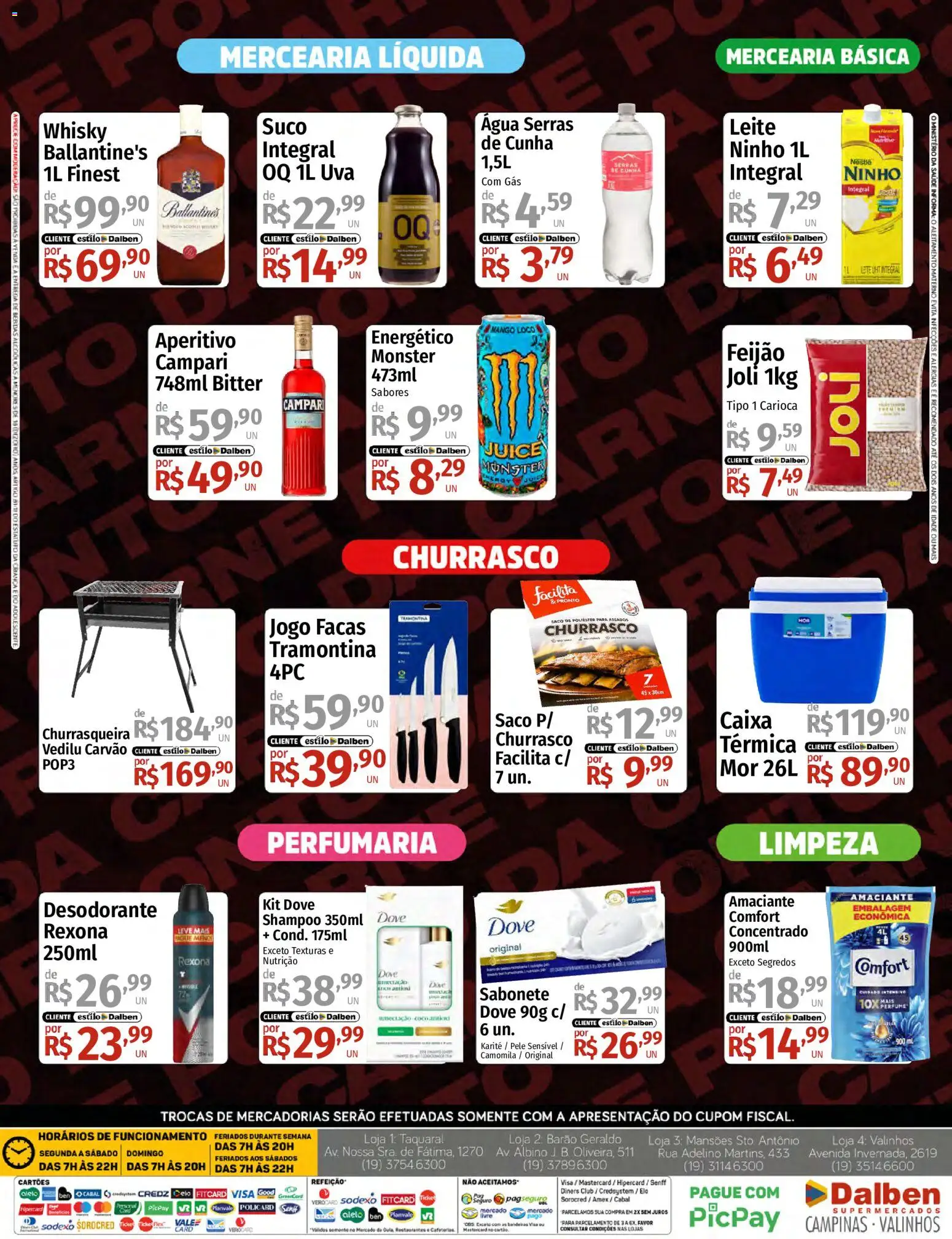 Supermercado Dalben Folheto - válido de 06.05.2026 | Página: 4 | Produtos: Shampoo, Feijão, Sabonete, Dove