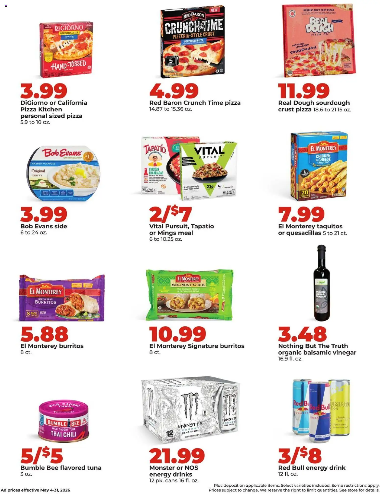 HyVee Monthly Ad - valid from 04.05.2026 | Page: 11 | Products: Vinegar, Cheese, Pizza, Beef