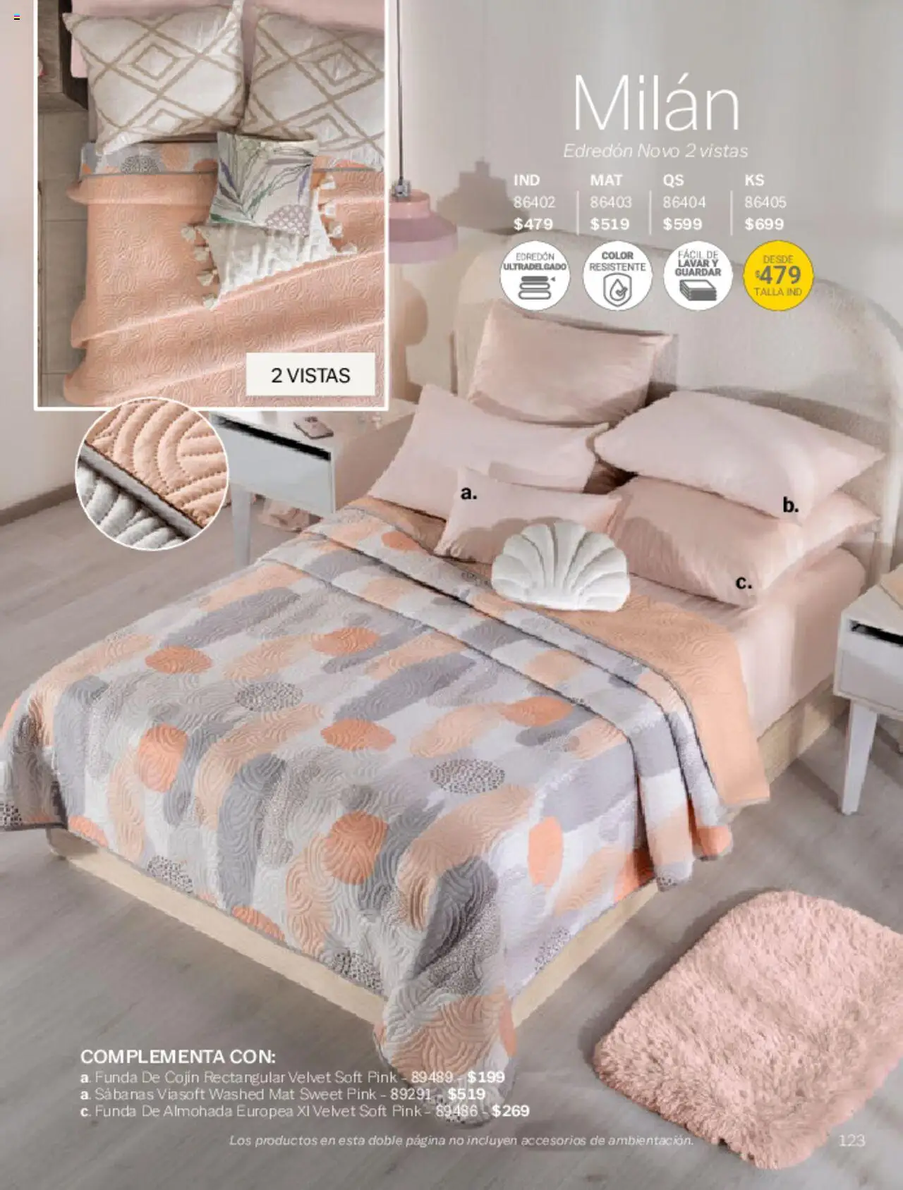 Nuevas ofertas de Vianney válidas en toda la República Mexicana desde el 07.03.2025. ¡Encuentra las mejores ofertas en Vianney catálogo Primavera! | Página: 125 | Productos: Funda, Funda de almohada, Almohada, Sabanas