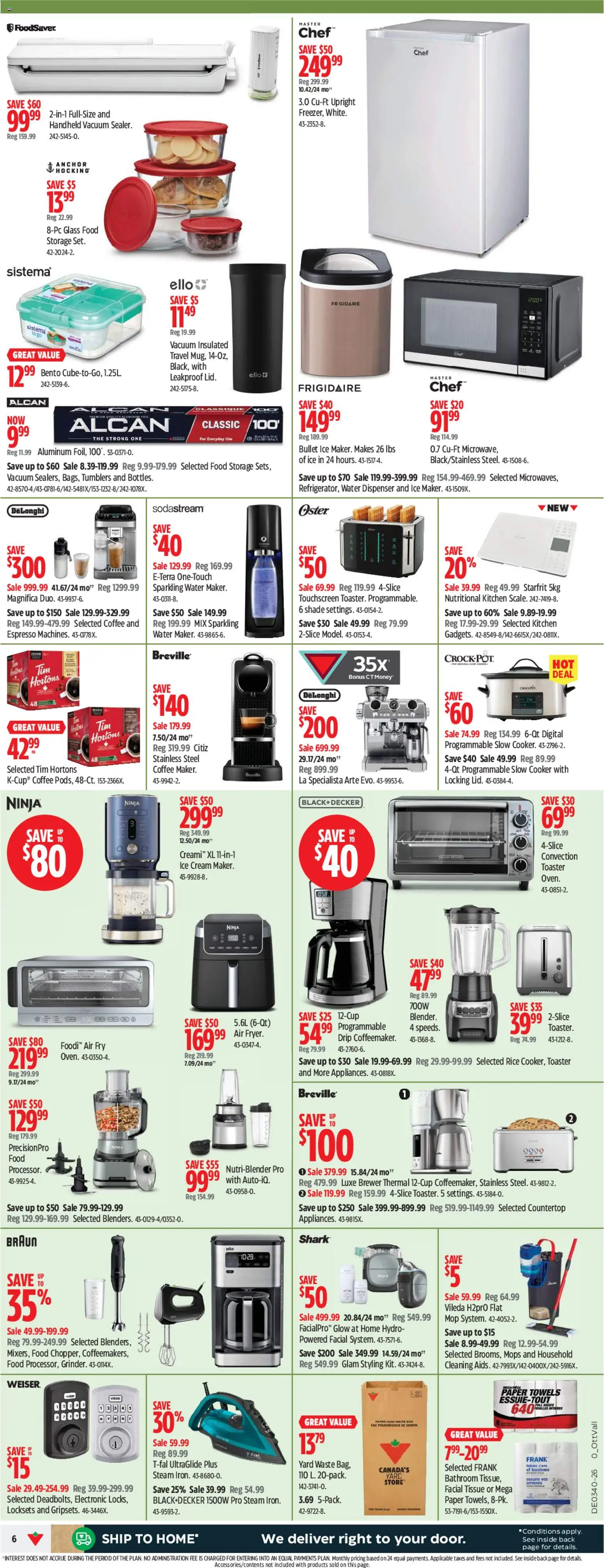 Canadian Tire flyer valid from Oct 1, 2026 | Page: 6 | Products: Water, Paper towels, Cooker, Towels