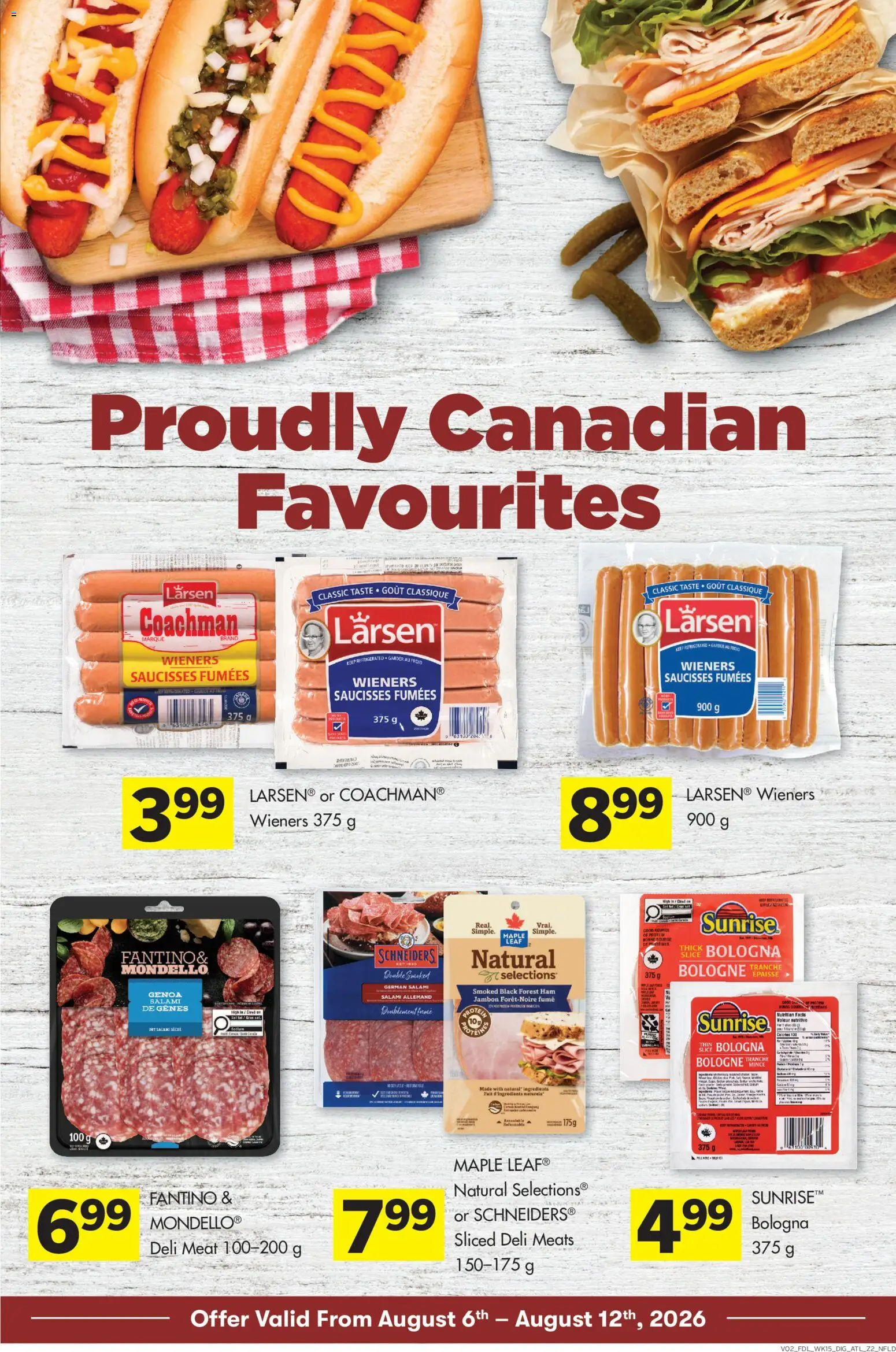 Foodland flyer valid from Aug 6, 2026 | Page: 11 | Products: Salami, Ham, Protein, Ingredients