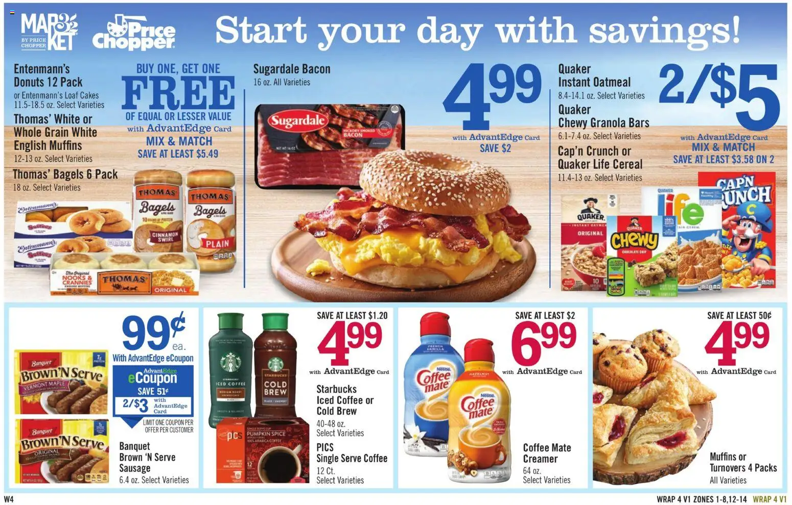 Price Chopper Weekly Ad - valid from 08/16/2026 | Page: 16 | Products: Coffee, Bacon, Oatmeal, Sausage