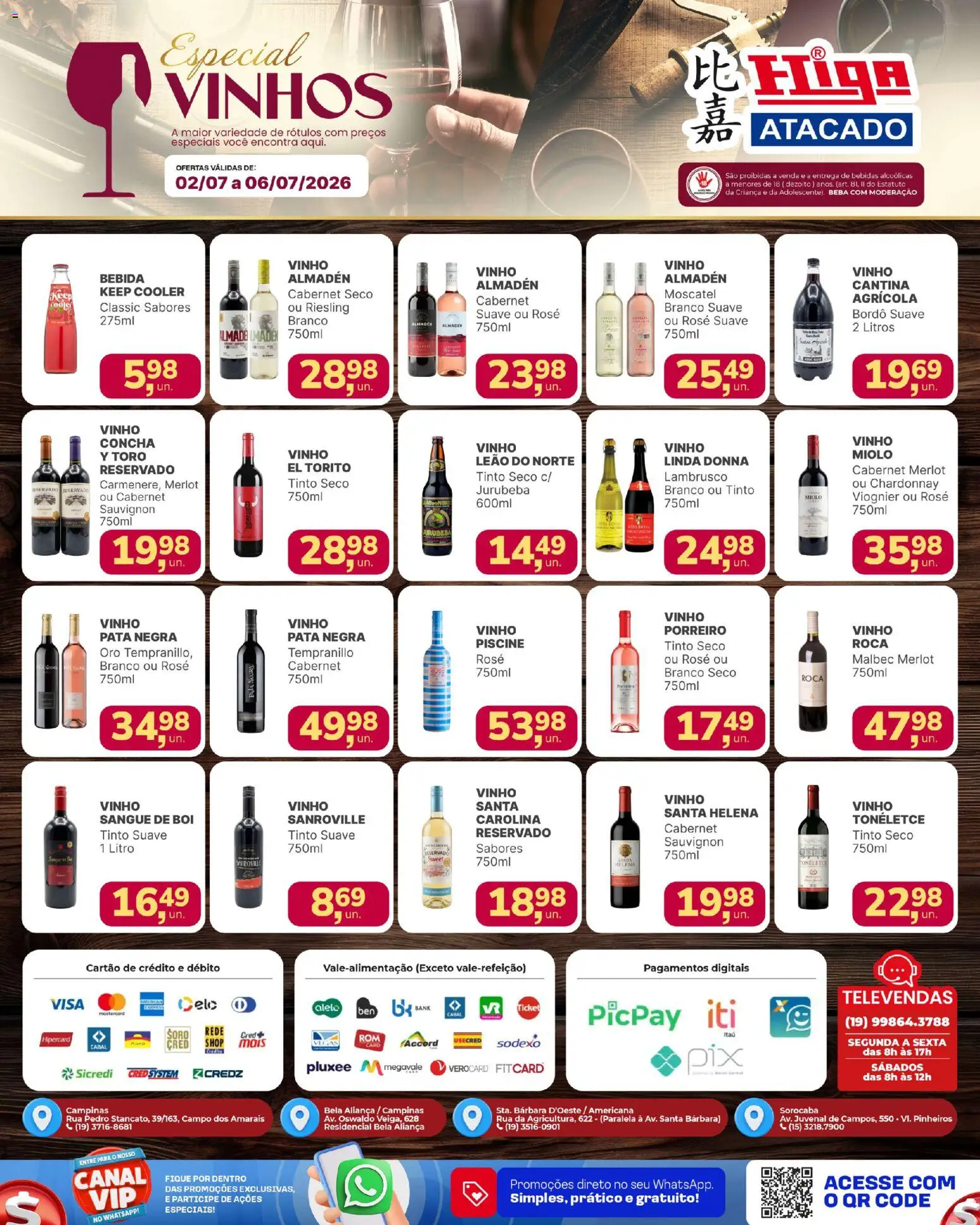 Higa Atacado Folheto - válido de 02/07/2026 | Página: 1 | Produtos: Cooler, Aliança, Vinho, Bebida
