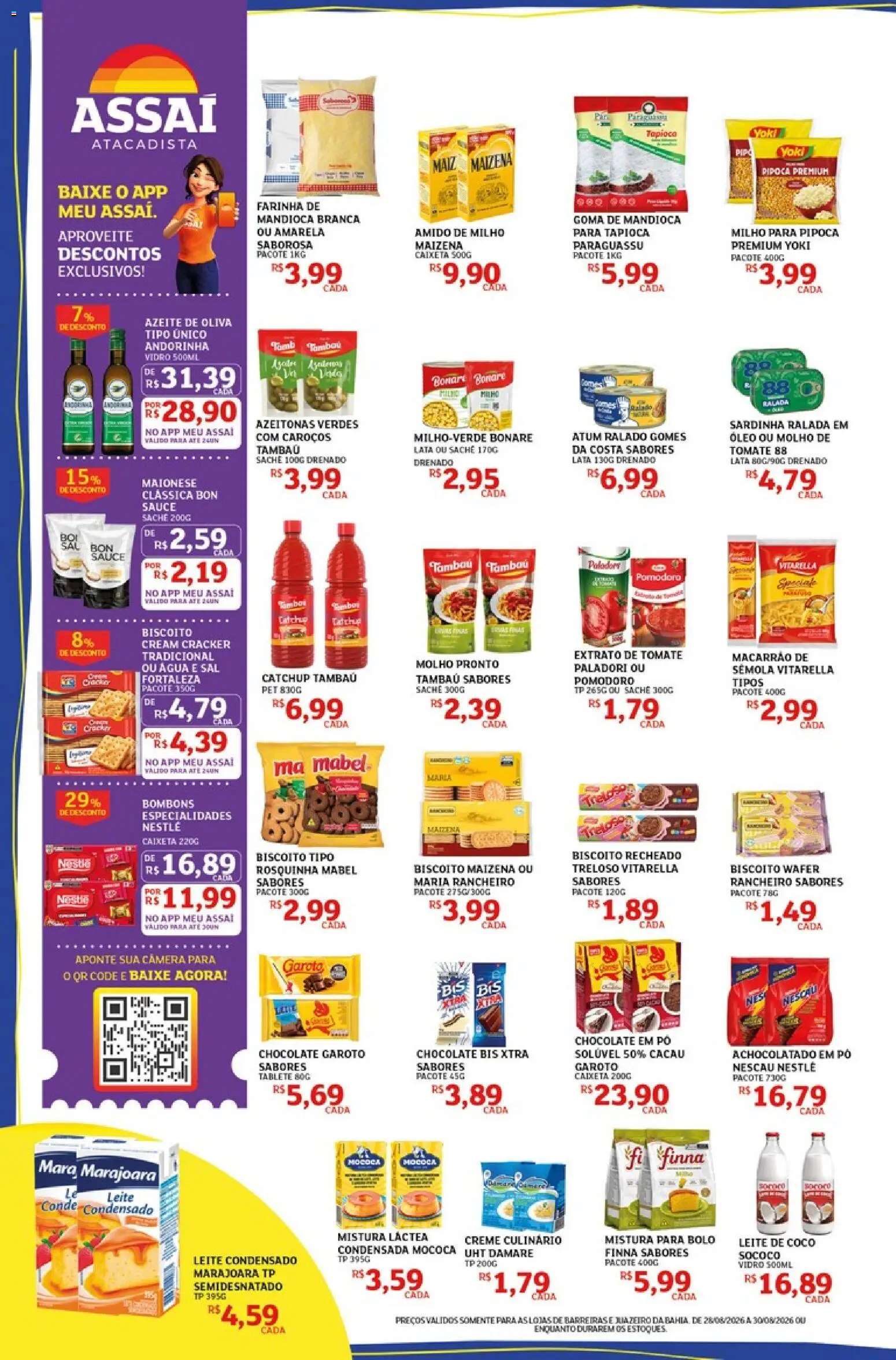 Assaí Atacadista Folheto - válido de 28/08/2026 | Página: 2 | Produtos: Achocolatado, Macarrão, Creme, Sal
