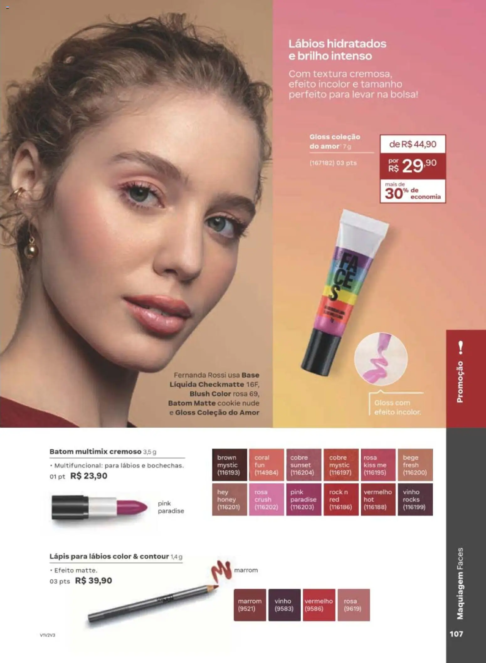 Natura Folheto - válido de 29/06/2026 | Página: 107 | Produtos: Batom, Multifuncional, Lápis, Base
