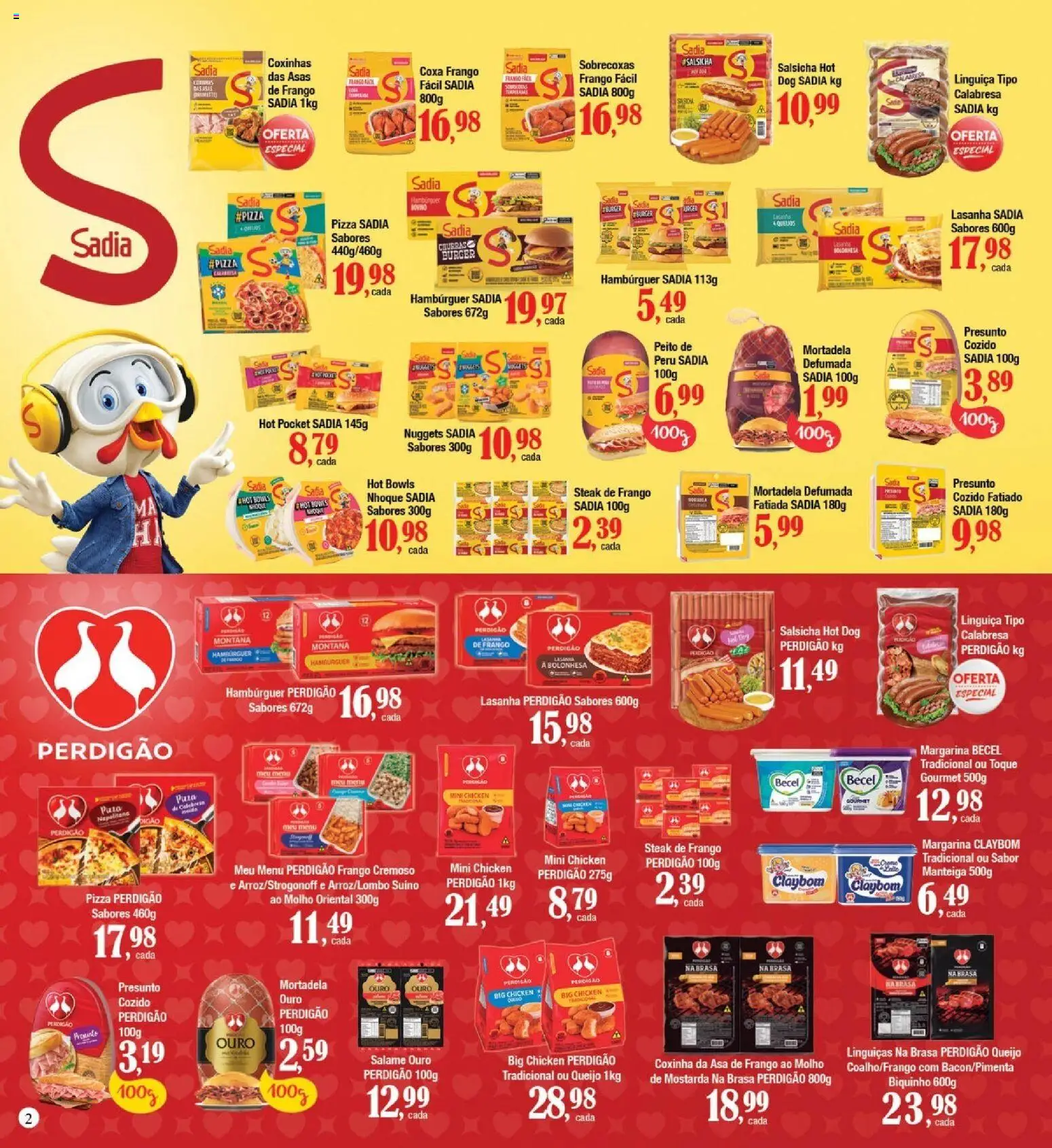 Supermercados Unidos Folheto - válido de 01.06.2026 | Página: 2 | Produtos: Salsicha, Mortadela, Lasanha, Frango