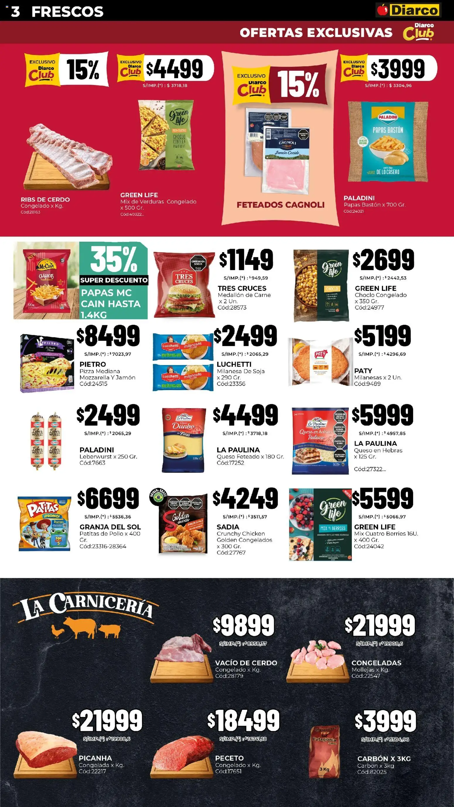 Diarco - Ofertas Pueblo Sur │ válido desde el 20/07/2026 | Página: 3 | Productos: Cebolla, Milanesa, Jamón, Cerdo