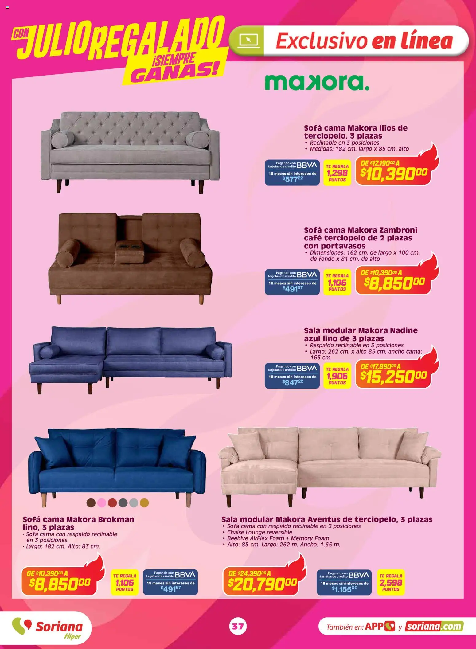 Nuevas ofertas de Soriana válidas en toda la República Mexicana desde el 03.06.2026. ¡Encuentra las mejores ofertas en Soriana Con Julio Regalado siempre ganas Híper Nacional! | Página: 36 | Productos: Café, Cama, Modular, Té