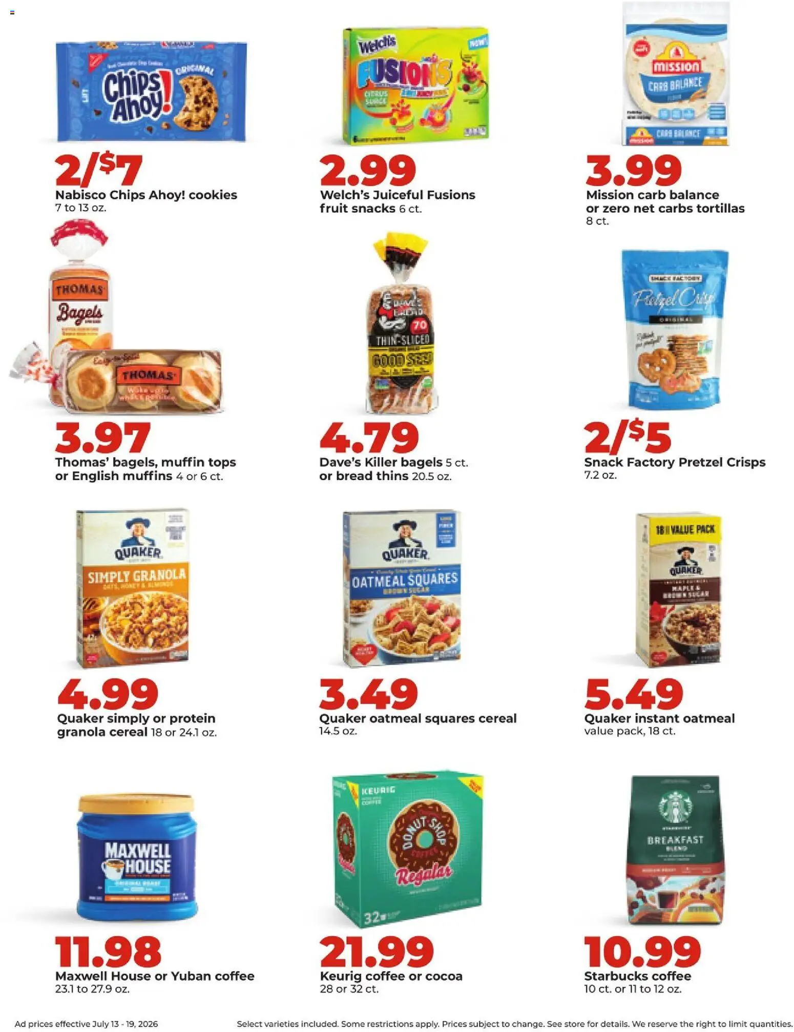 HyVee Weekly Ad - valid from 07/13/2026 | Page: 22 | Products: Coffee, Chips, Cookies, Muffin