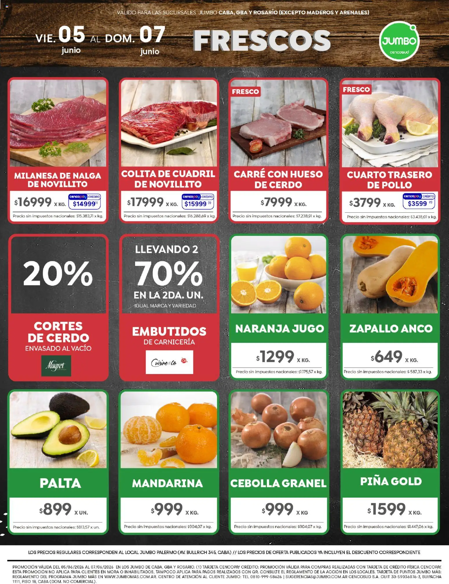 Jumbo -  Jumbo al 100 │ válido desde el 05.06.2026 | Página: 6 | Productos: Rosario, Cebolla, Jugo, Cerdo
