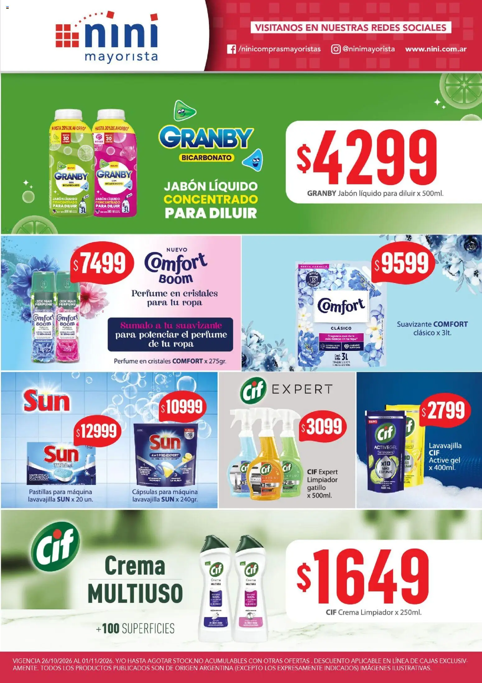 NINI Mayorista -  Productos de limpieza │ válido desde el 26/10/2026 | Página: 1