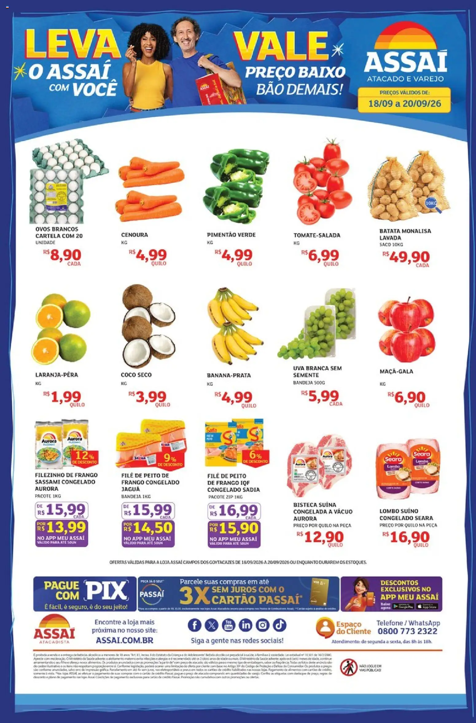 Assaí Atacadista Folheto - válido de 18/09/2026 | Página: 1 | Produtos: Coco, Uva, Baixo, Batata
