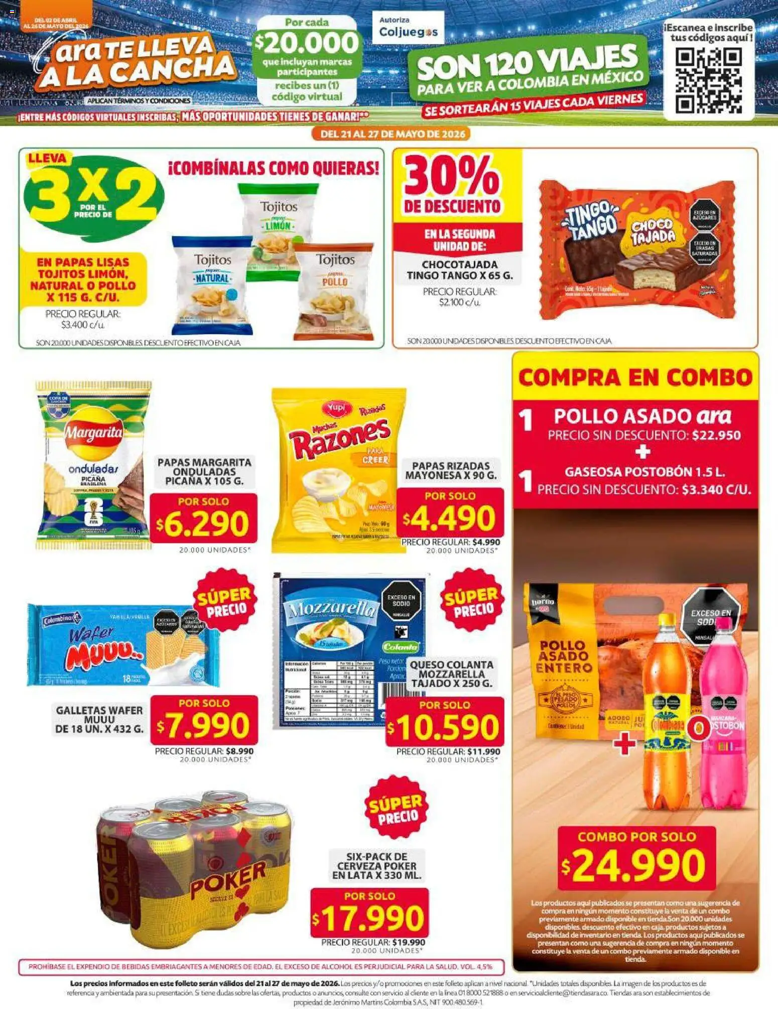 Ara revista - valida desde el 21.05.2026 | Página: 8 | Productos: Pollo, Sobre, Plátano, Queso
