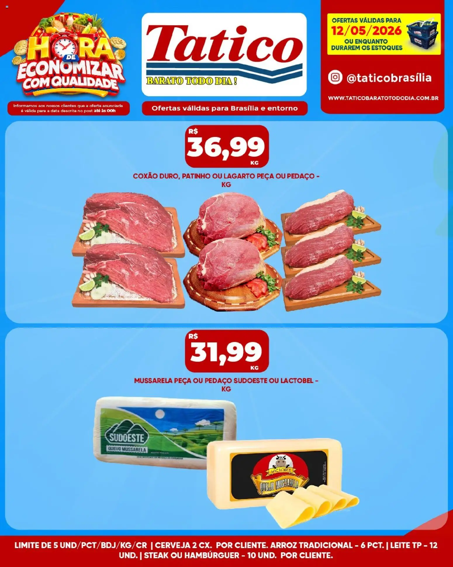 Tatico Folheto - válido de 12.05.2026 | Página: 14 | Produtos: Leite, Queijo, Arroz, Mussarela