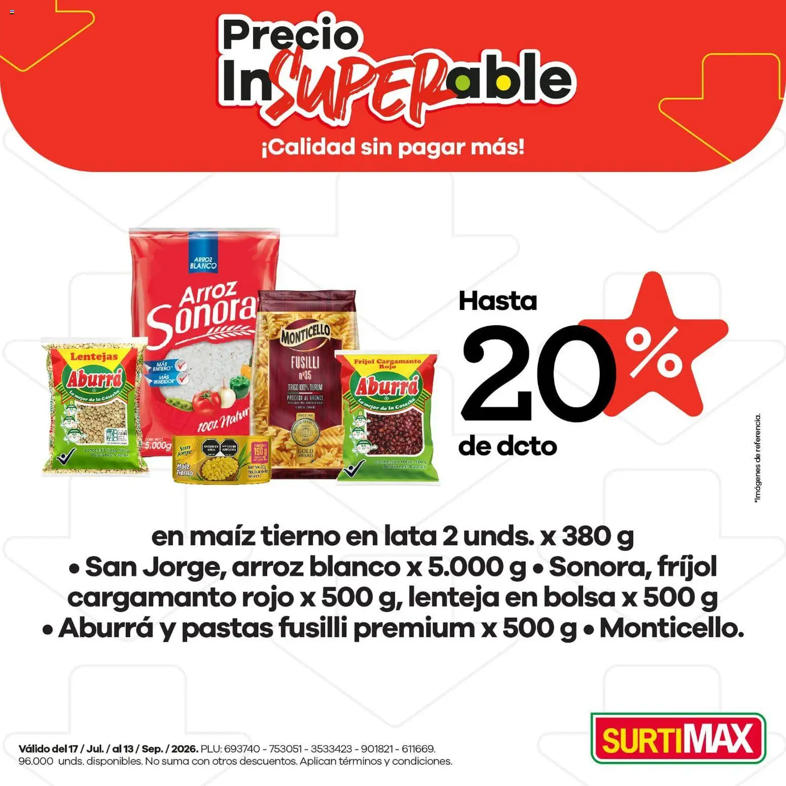 Surtimax revista - valida desde el 17/07/2026 | Página: 3 | Productos: Arroz, Bolsa, Pastas, Maiz