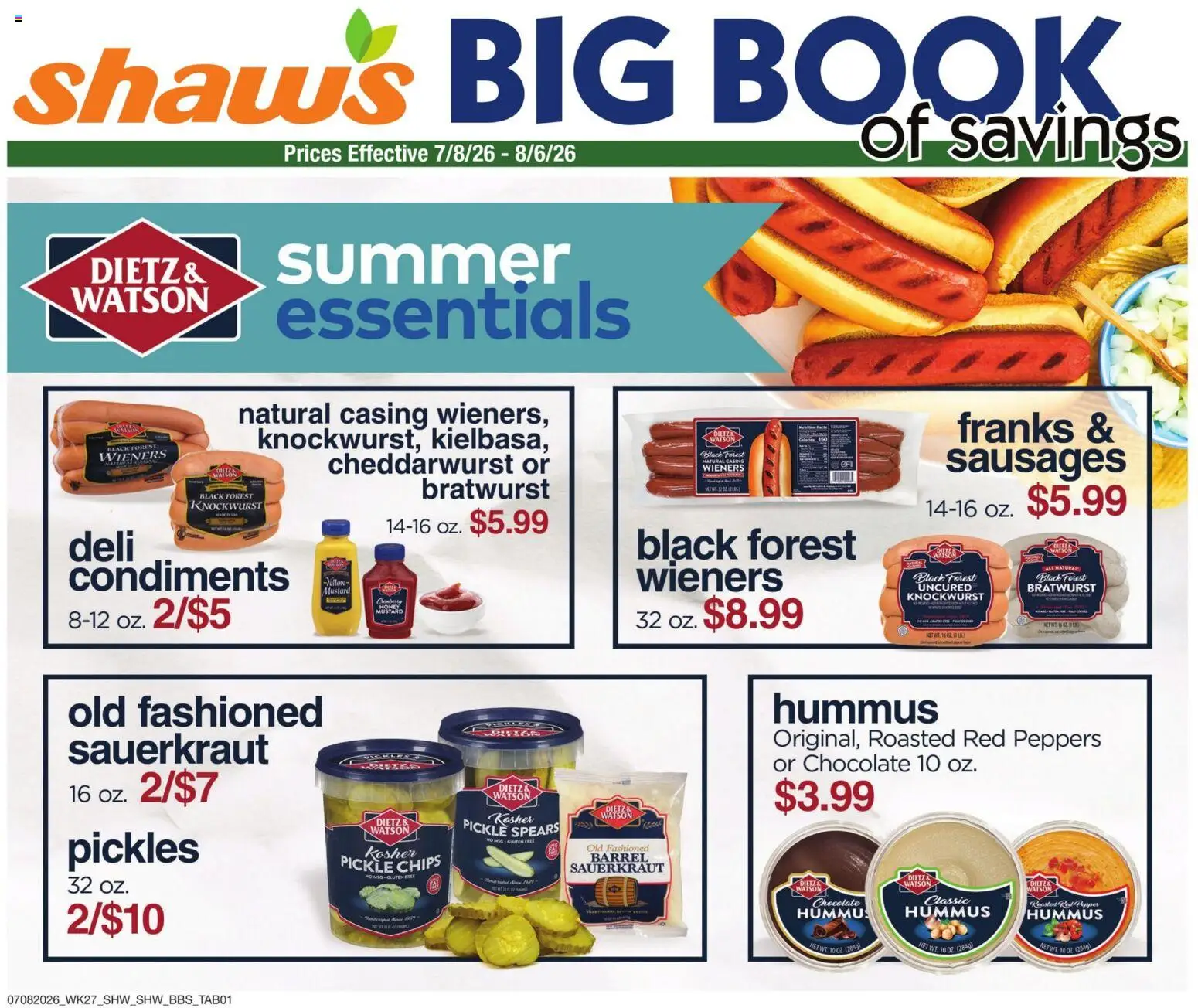 Shaw's Big Book of Savings - valid from 07/08/2026 | Page: 1 | Products: Peppers, Chocolate, Chips