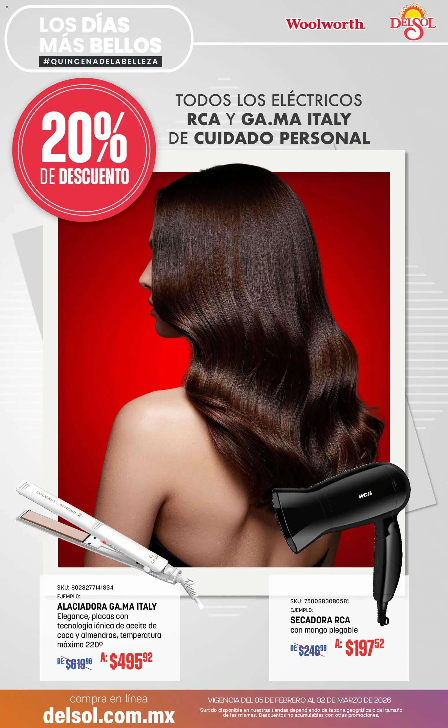 Nuevas ofertas de Del Sol y Woolworth válidas en toda la República Mexicana desde el 05/02/2026. ¡Encuentra las mejores ofertas en Del Sol y Woolworth catálogo! | Página: 32 | Productos: Secadora, Mango, Aceite
