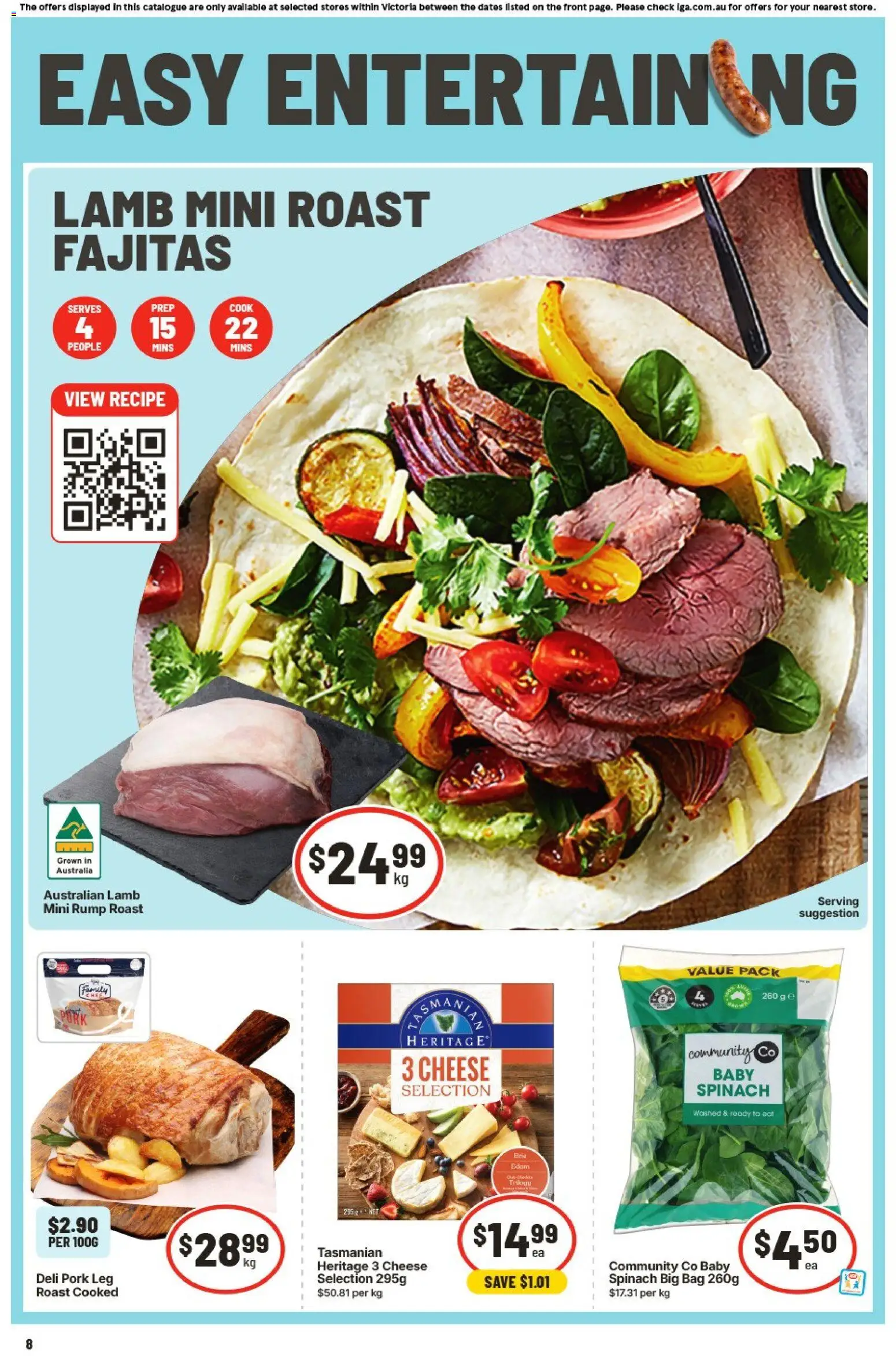 IGA catalogue - valid from 26/08/2026 | Page: 13 | Products: Pot, Lamb, Baby spinach, Pork leg