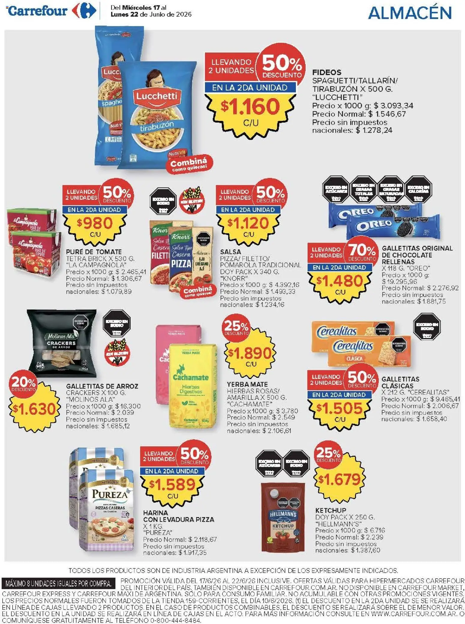 Carrefour - Carrefour Hiper │ válido desde el 17.06.2026 | Página: 9 | Productos: Galletitas, Chocolate, Pizza, Arroz