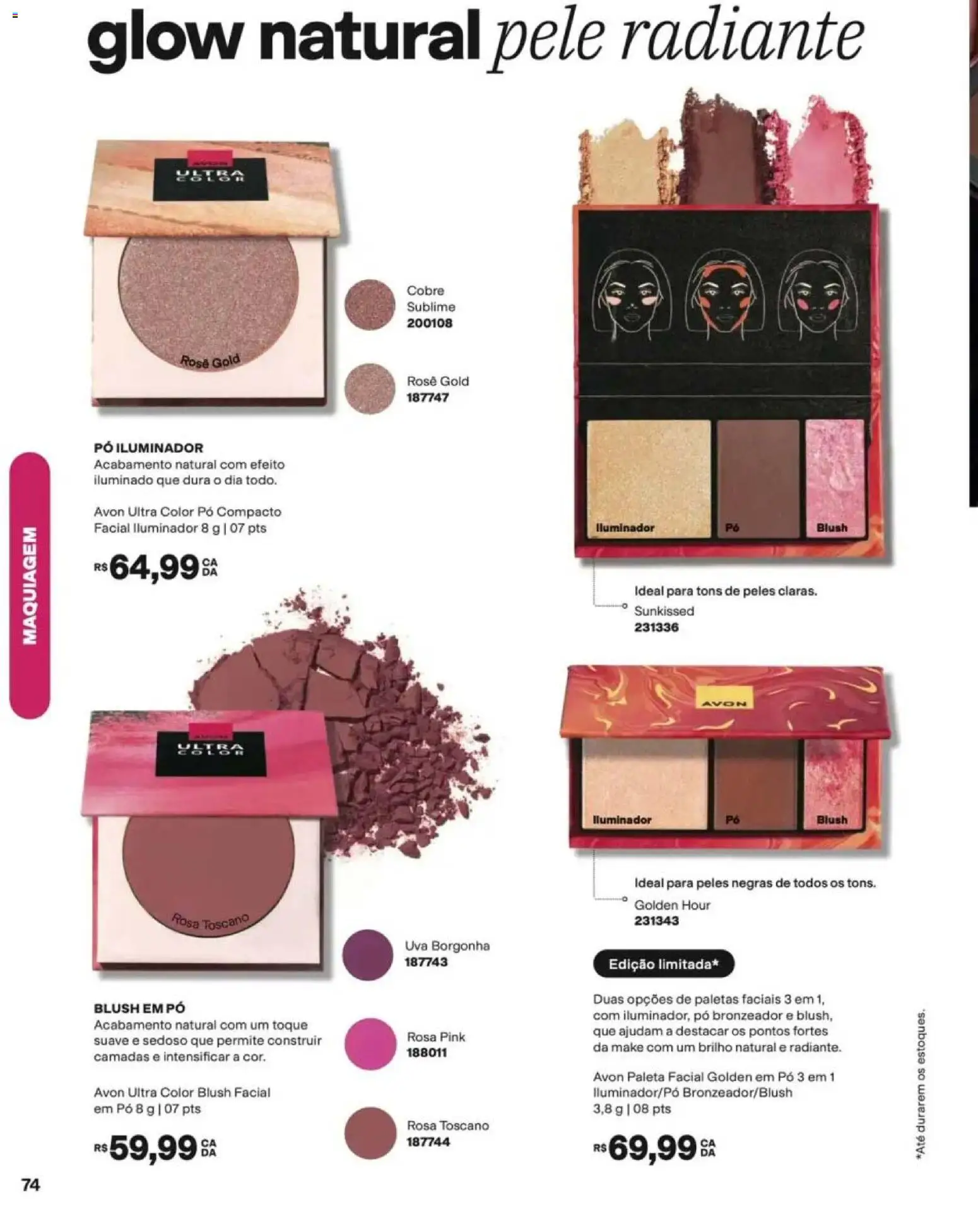 Avon Folheto - válido de 12/10/2026 | Página: 74 | Produtos: Maquiagem, Blush, Uva, Iluminador