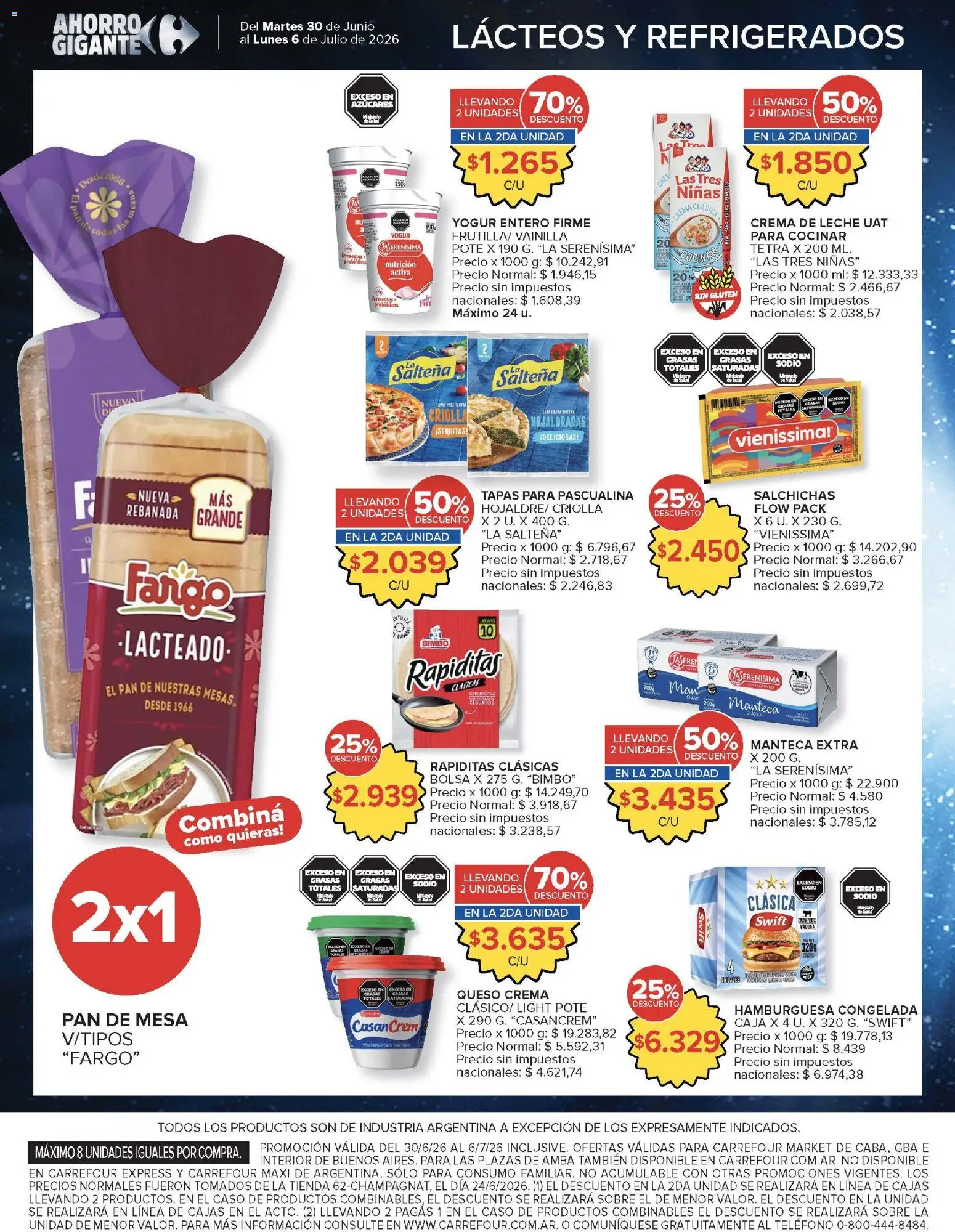 Carrefour Market catálogo │ válido desde el 30/06/2026 | Página: 9 | Productos: Sobre, Crema de leche, Queso crema, Leche