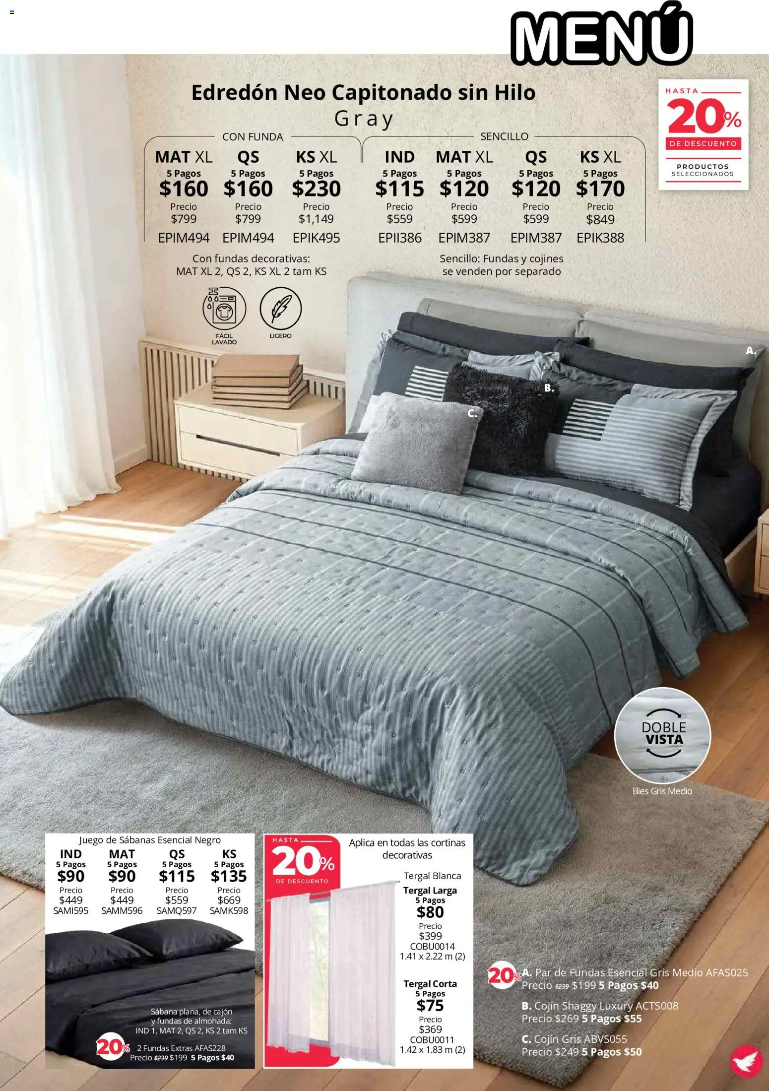 Nuevas ofertas de Colchas Concord válidas en toda la República Mexicana desde el 01/08/2026. ¡Encuentra las mejores ofertas en Colchas Concord catálogo! | Página: 52 | Productos: Juego, Funda, Almohada, Cortinas