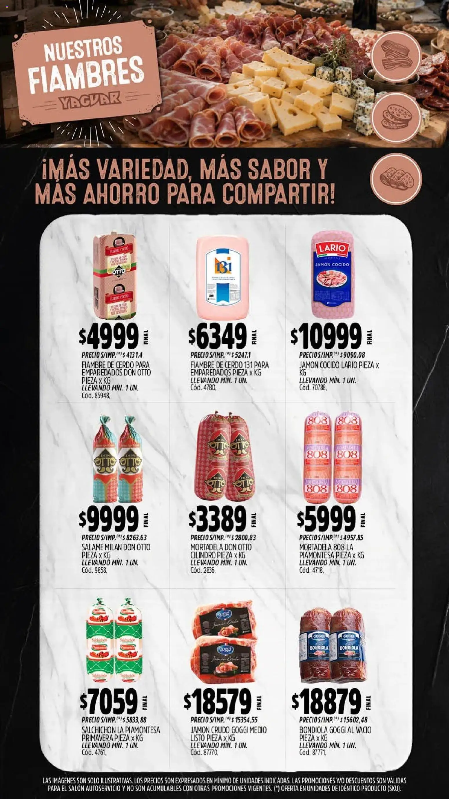 Yaguar - Oferta Semanal Chaco │ válido desde el 21/09/2026 | Página: 8 | Productos: Jamón cocido, Jamón crudo, Salame, Cerdo
