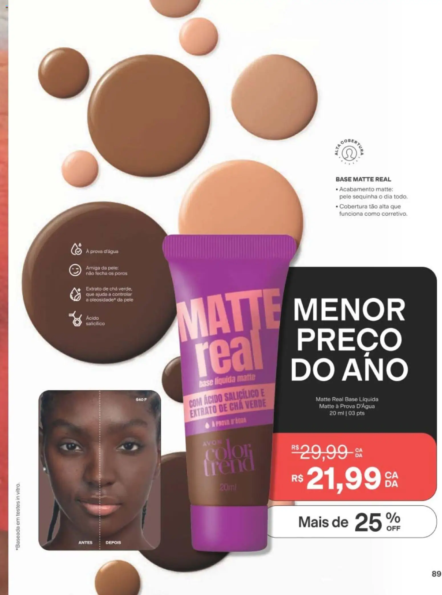 Avon Folheto - válido de 22/06/2026 | Página: 89 | Produtos: Base, Chá, Chá verde