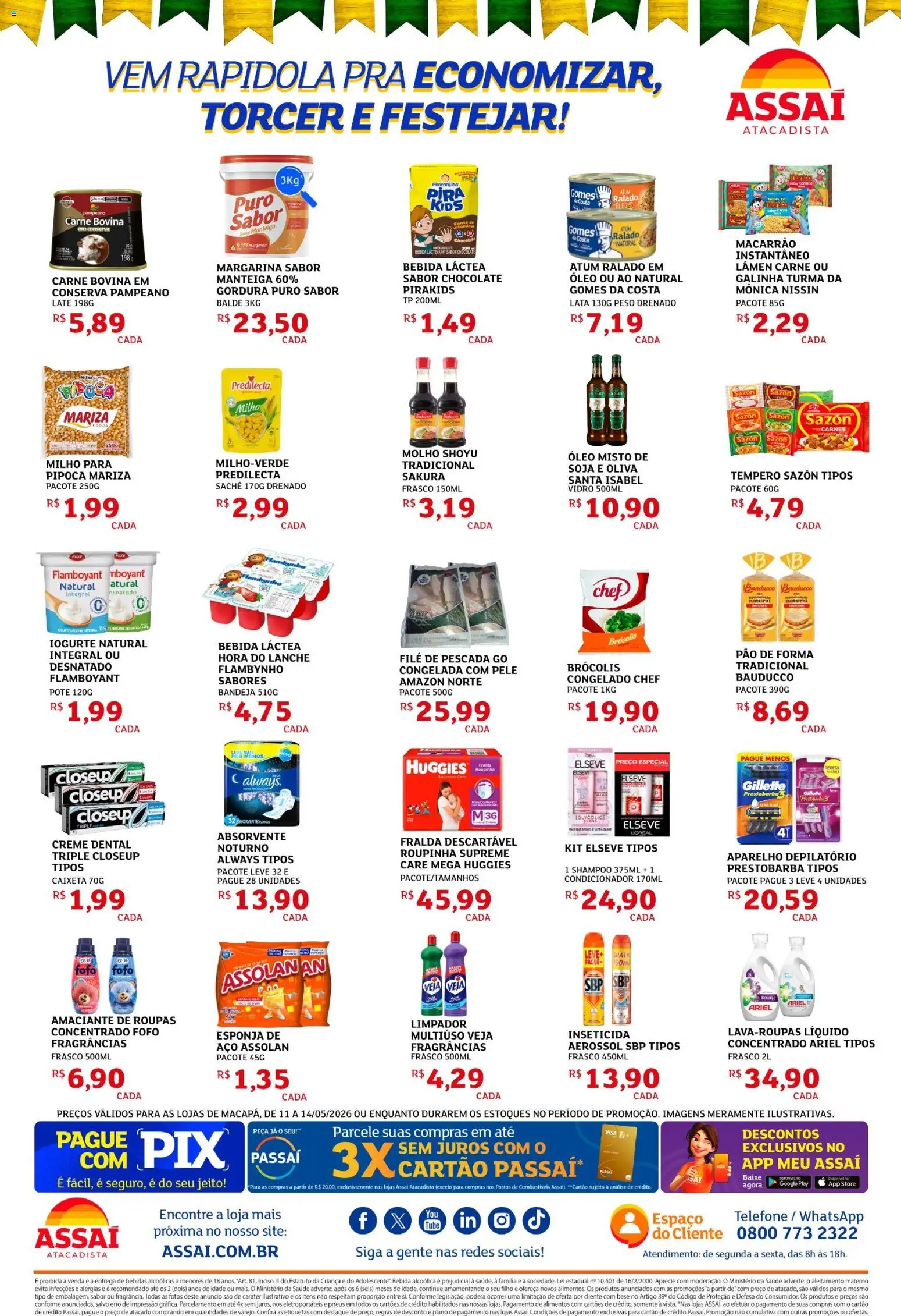 Assaí Atacadista Folheto - válido de 11.05.2026 | Página: 2 | Produtos: Condicionador, Pneus, Pão de forma, Creme