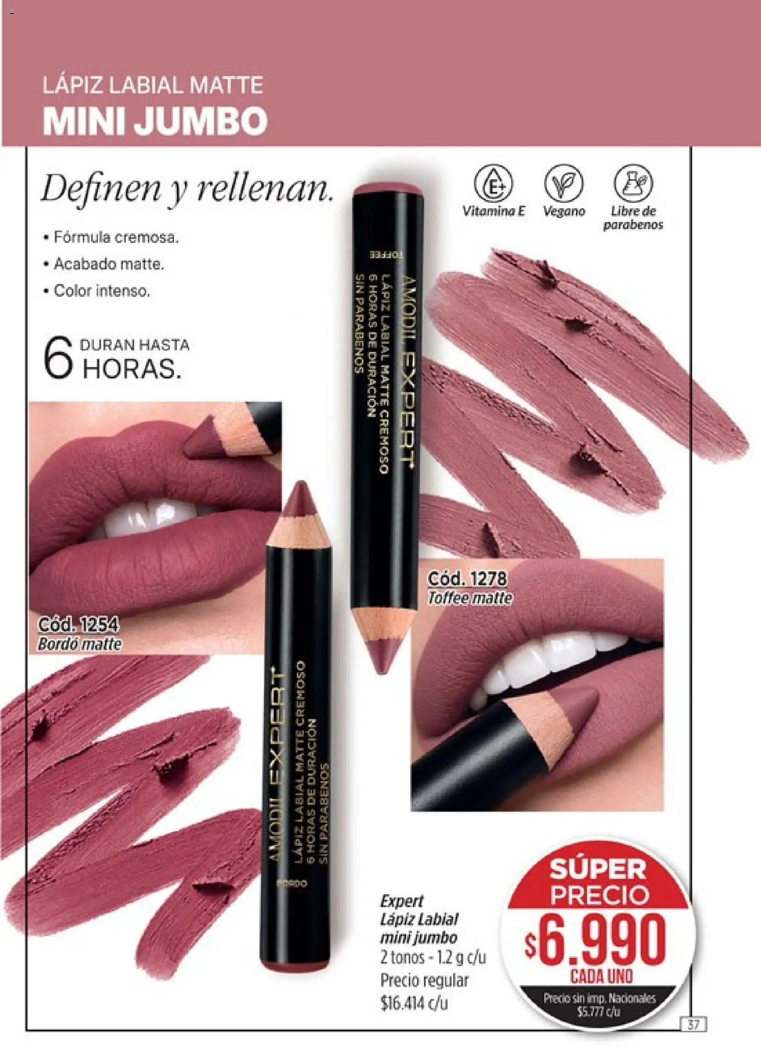 Catálogo Amodil Campaña 15 │ válido desde el 26/08/2026 | Página: 37 | Productos: Lápiz labial