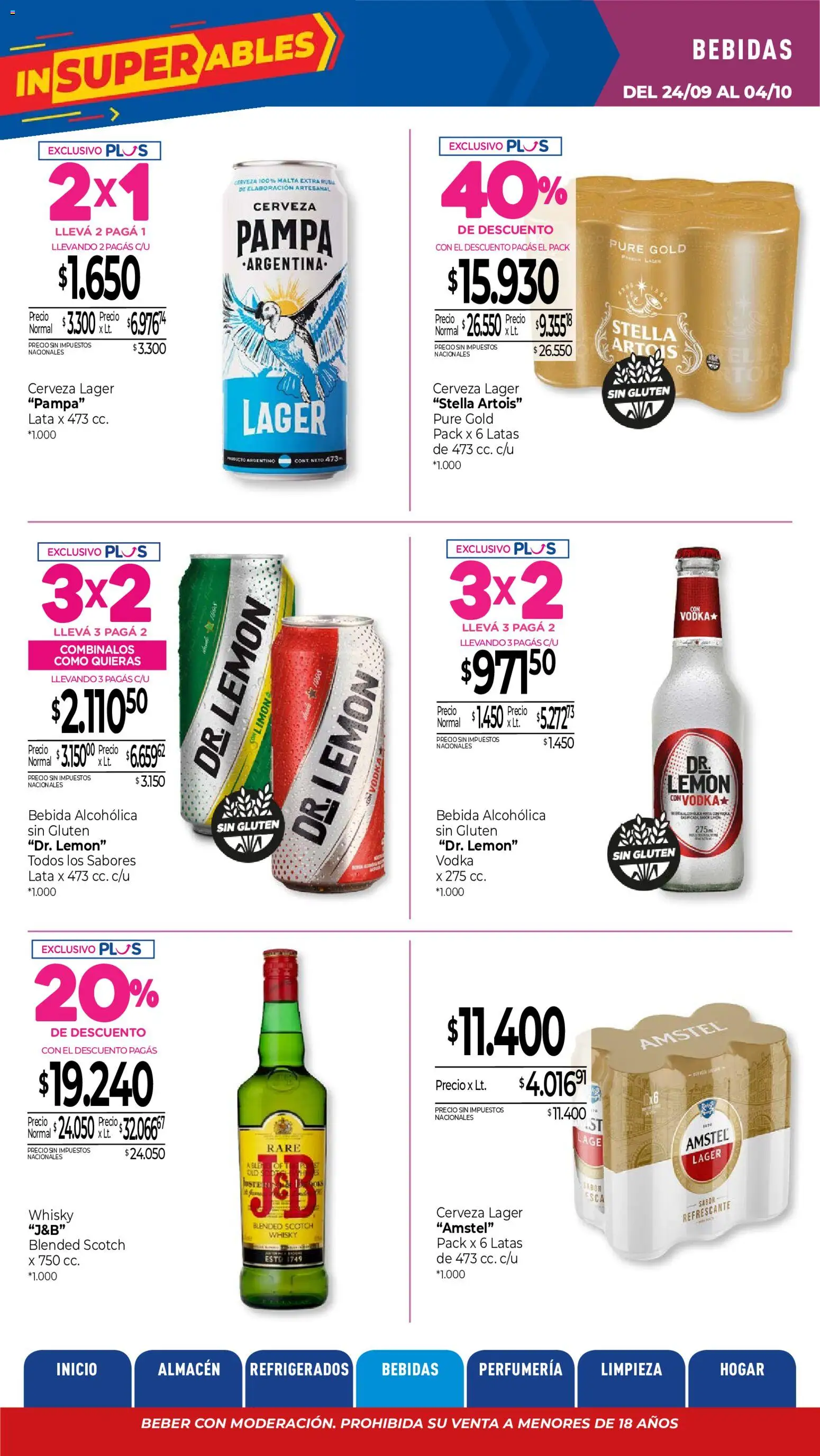 La Anonima catálogo │ válido desde el 24/09/2026 | Página: 19 | Productos: Vodka, Whisky, Cerveza, Puré