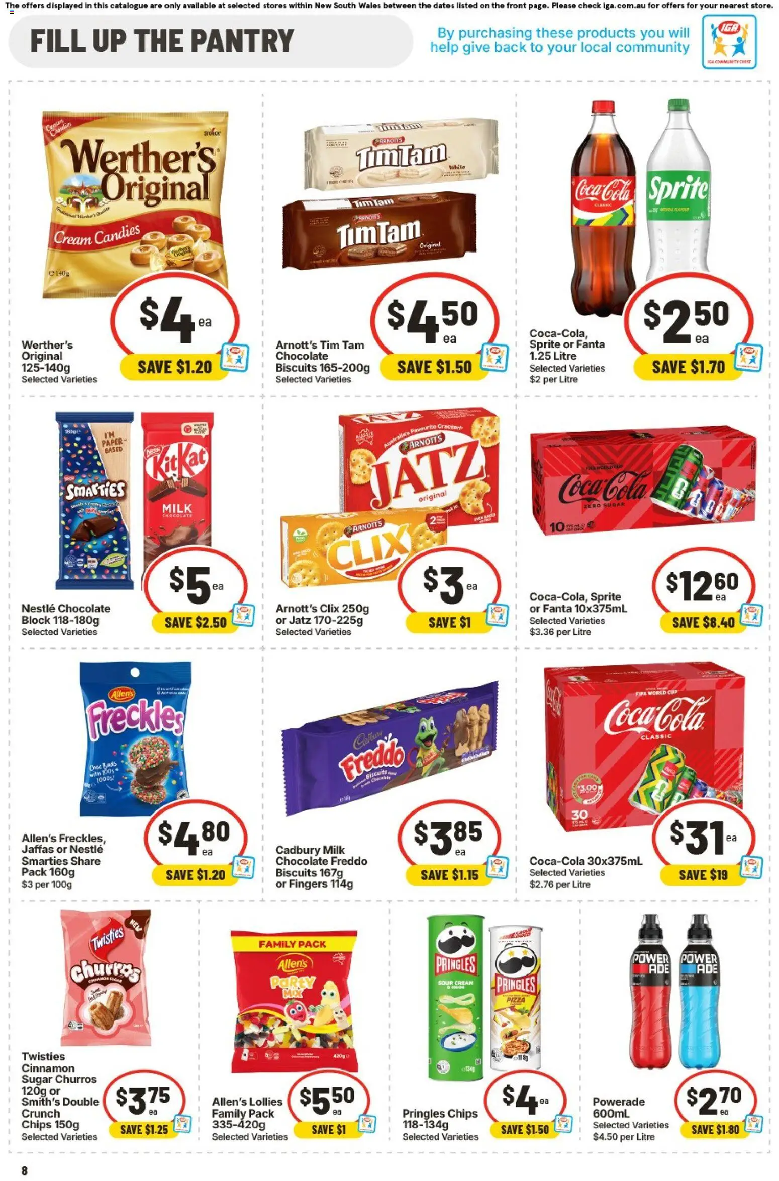 IGA catalogue - valid from 17.06.2026 | Page: 8 | Products: Sour cream, Coca Cola, Lollies, Sugar