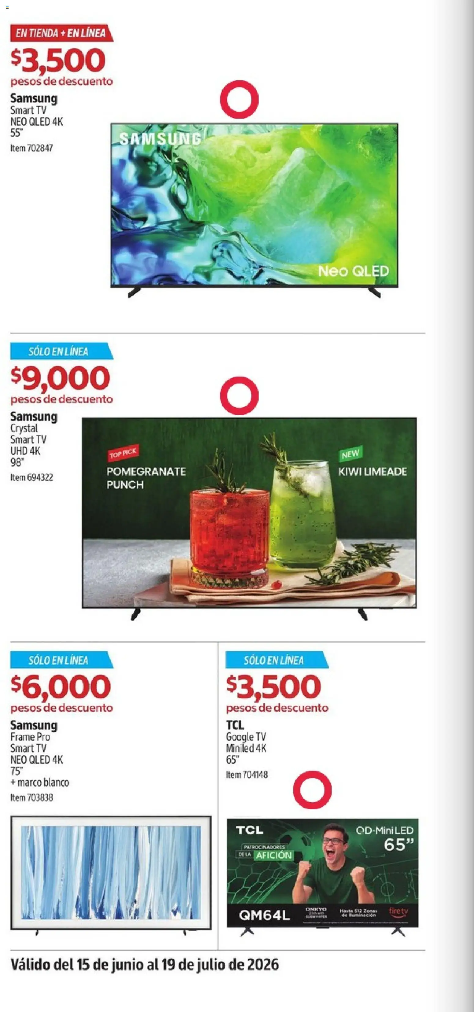 Nuevas ofertas de Costco válidas en toda la República Mexicana desde el 15/06/2026. ¡Encuentra las mejores ofertas en Costco catálogo Descuentos exclusivos! | Página: 4 | Productos: Kiwi, Top, Televisión