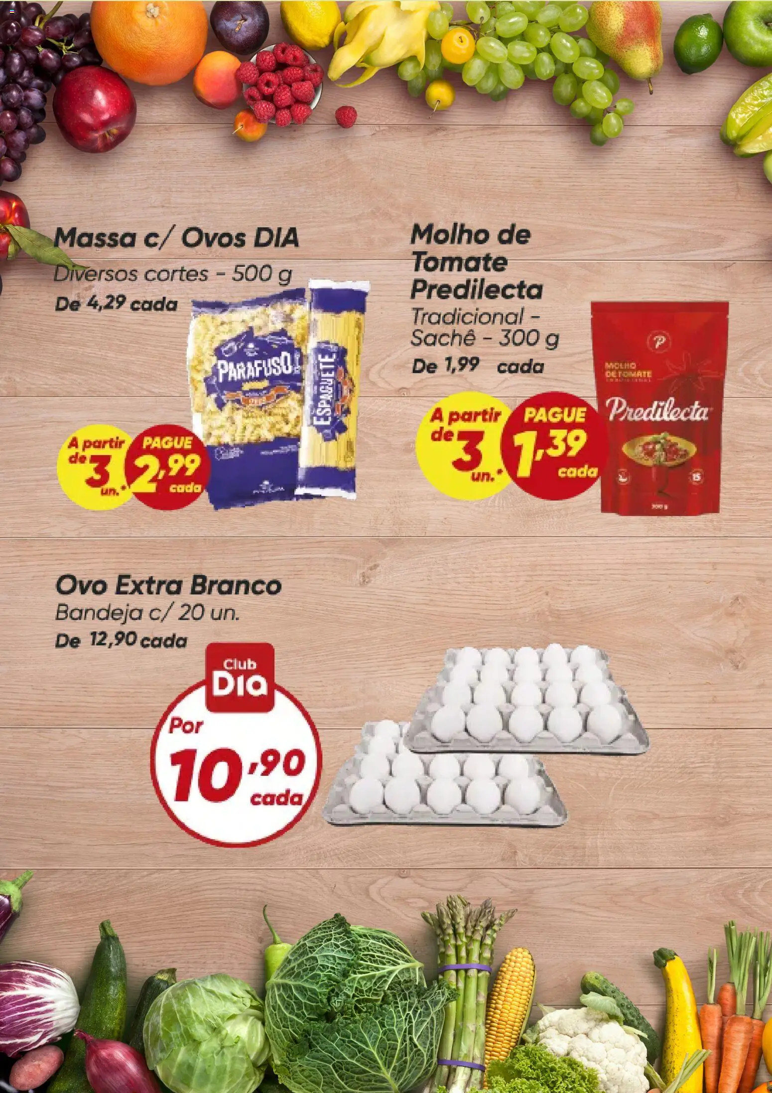 Dia Folheto - válido de 13/08/2026 | Página: 4 | Produtos: Espaguete, Molho de tomate, Ovos, Massa